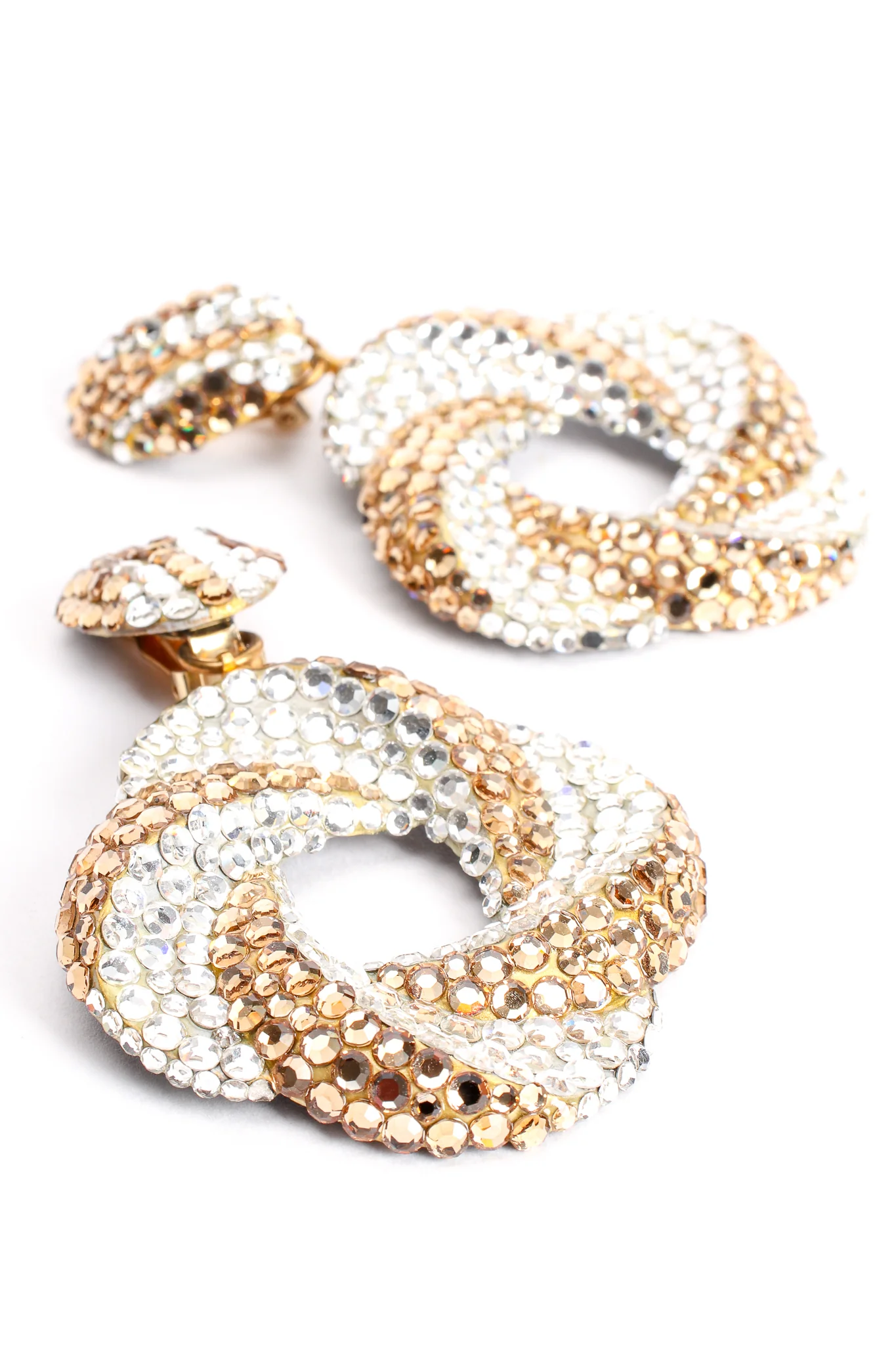 Champagne Crystal Swirl Hoop Earrings - Image 5