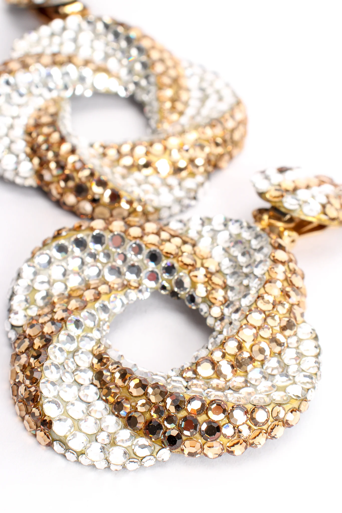Champagne Crystal Swirl Hoop Earrings - Image 6