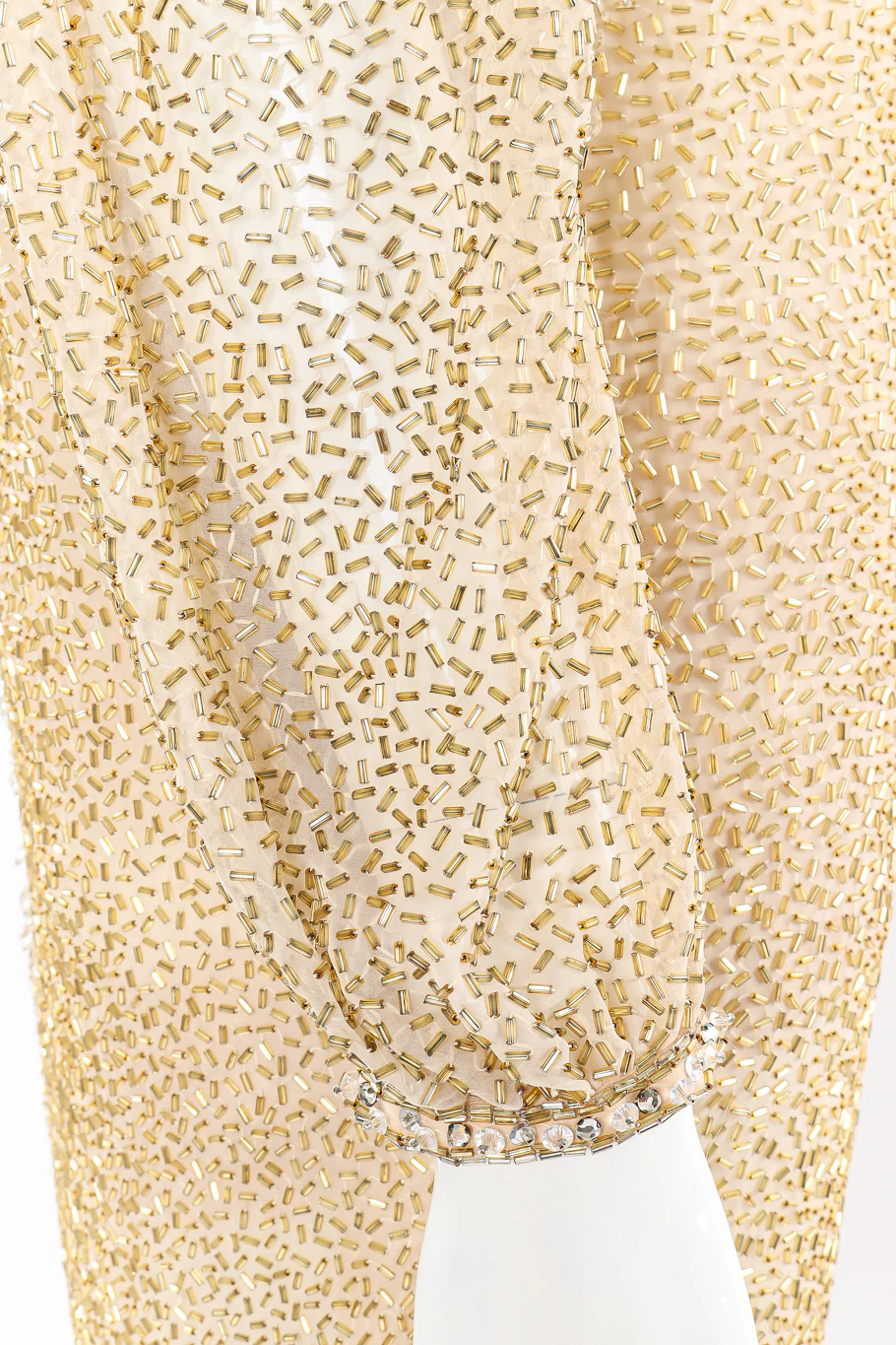 Champagne Drip Beaded Shift Dress - Image 8