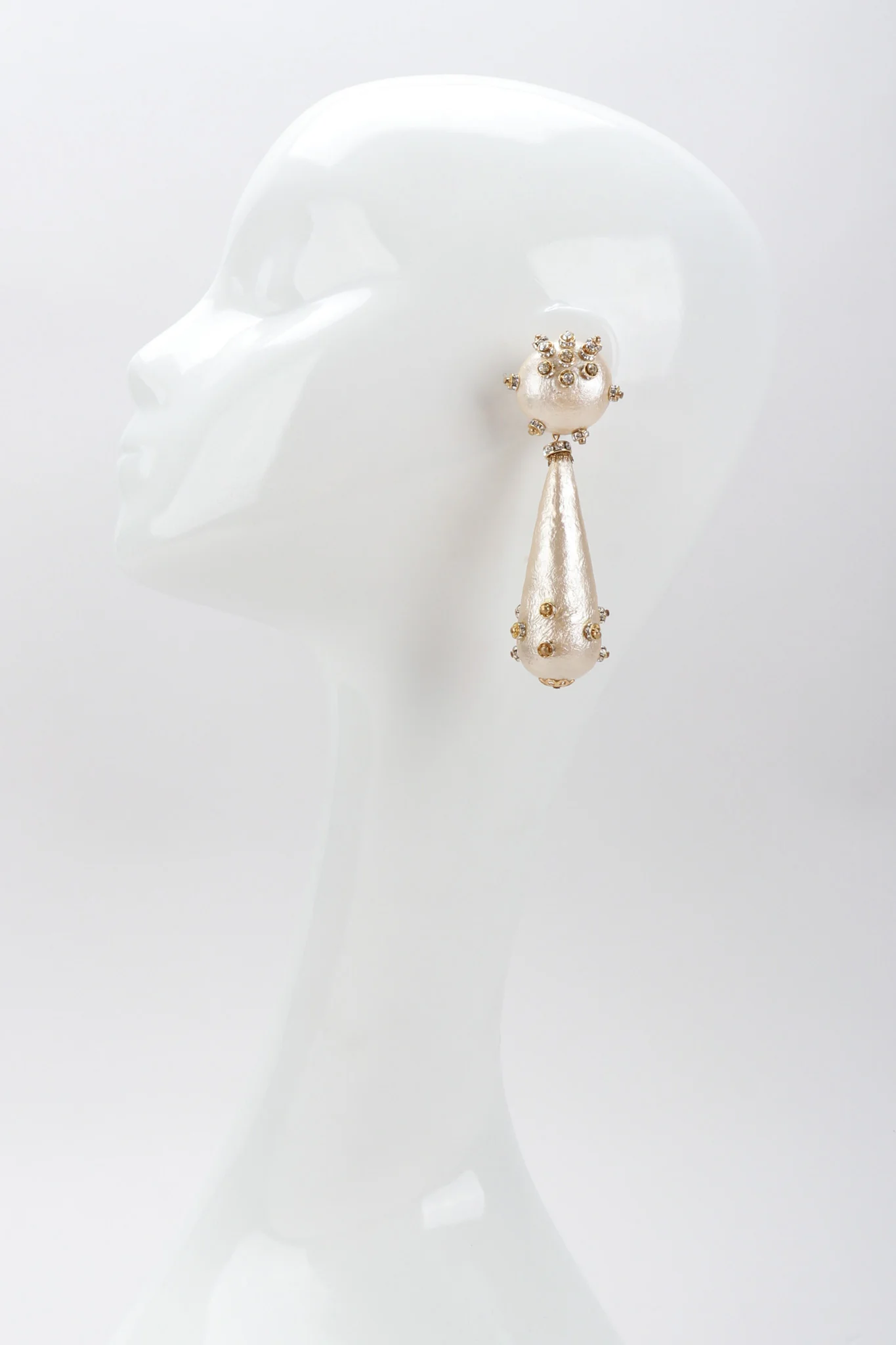 Champagne Macaron Drop Earrings - Image 2