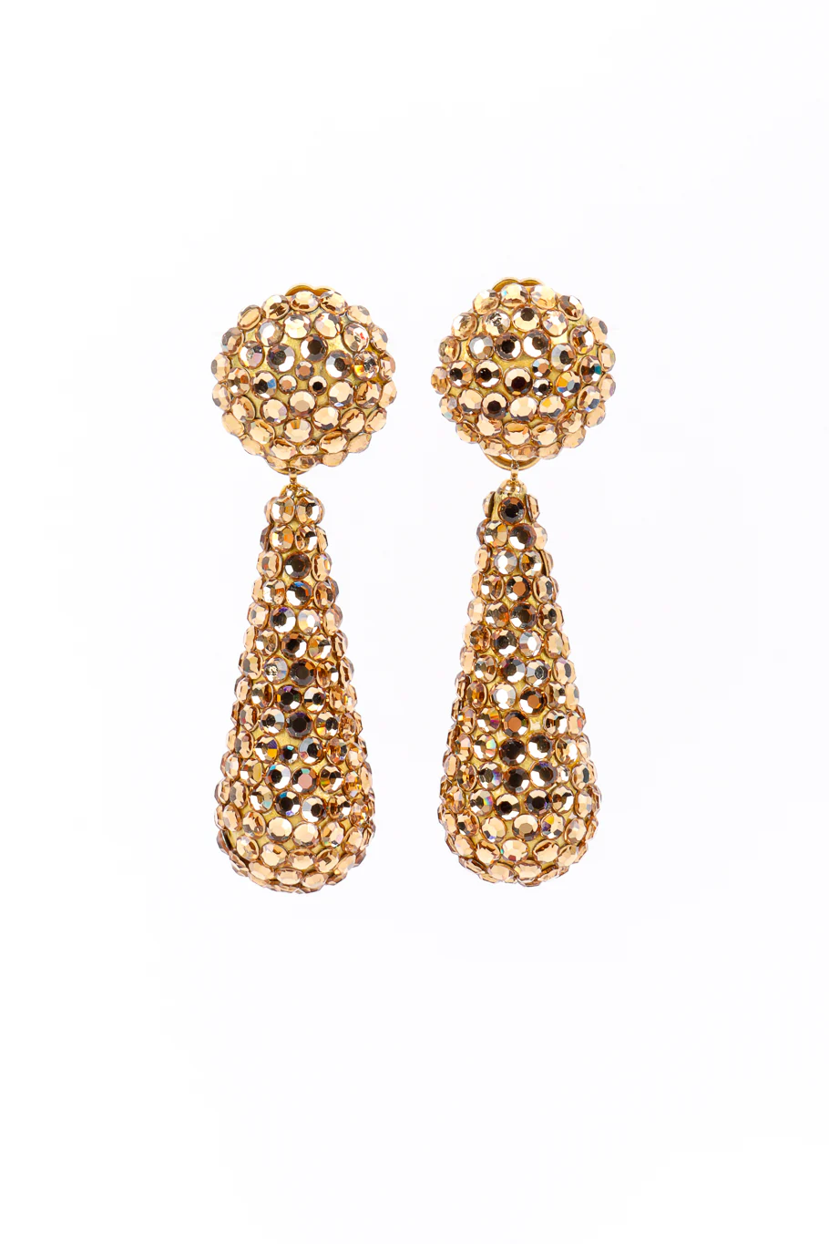 Champagne Teardrop Rhinestone Earrings II