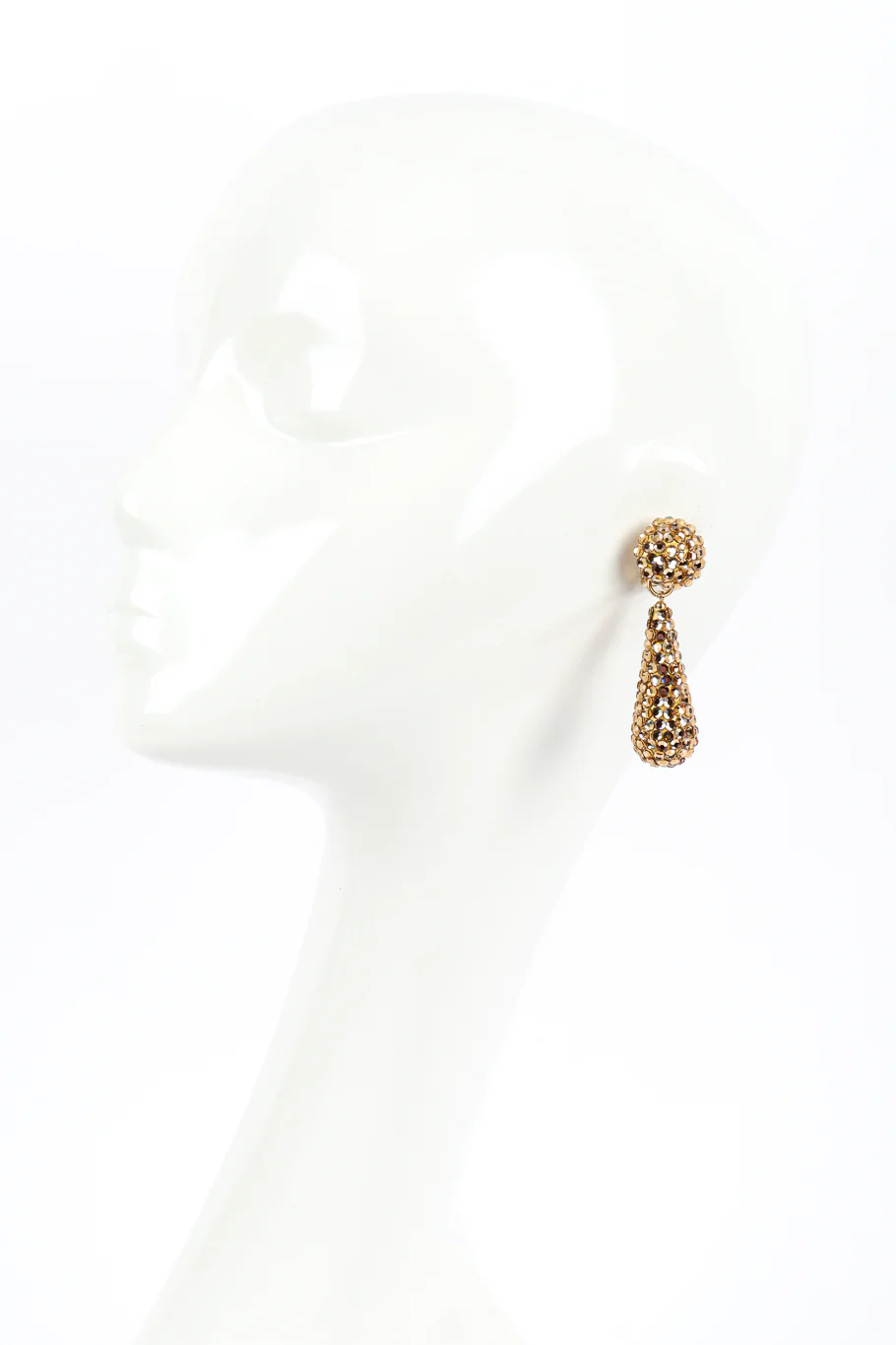 Champagne Teardrop Rhinestone Earrings II - Image 2