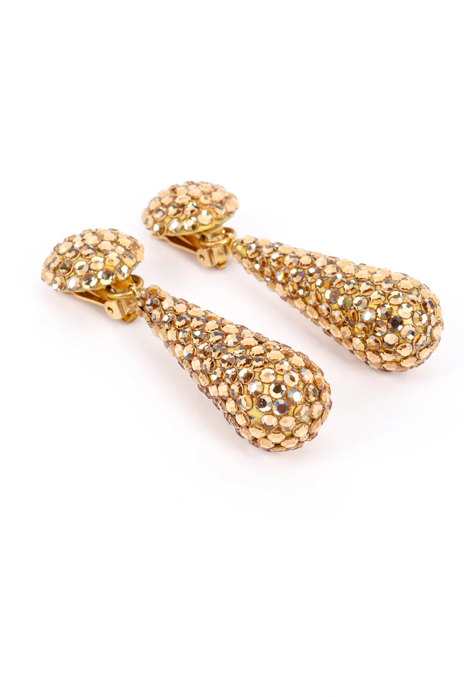 Champagne Teardrop Rhinestone Earrings II - Image 3
