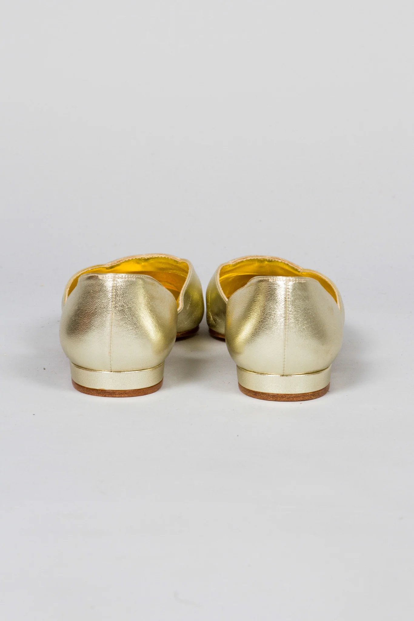 Gold Lamé Logo Flats - Image 6