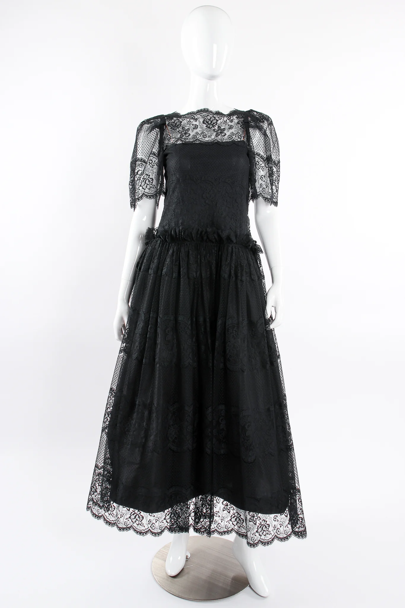 Chantilly Lace Peasant Dress