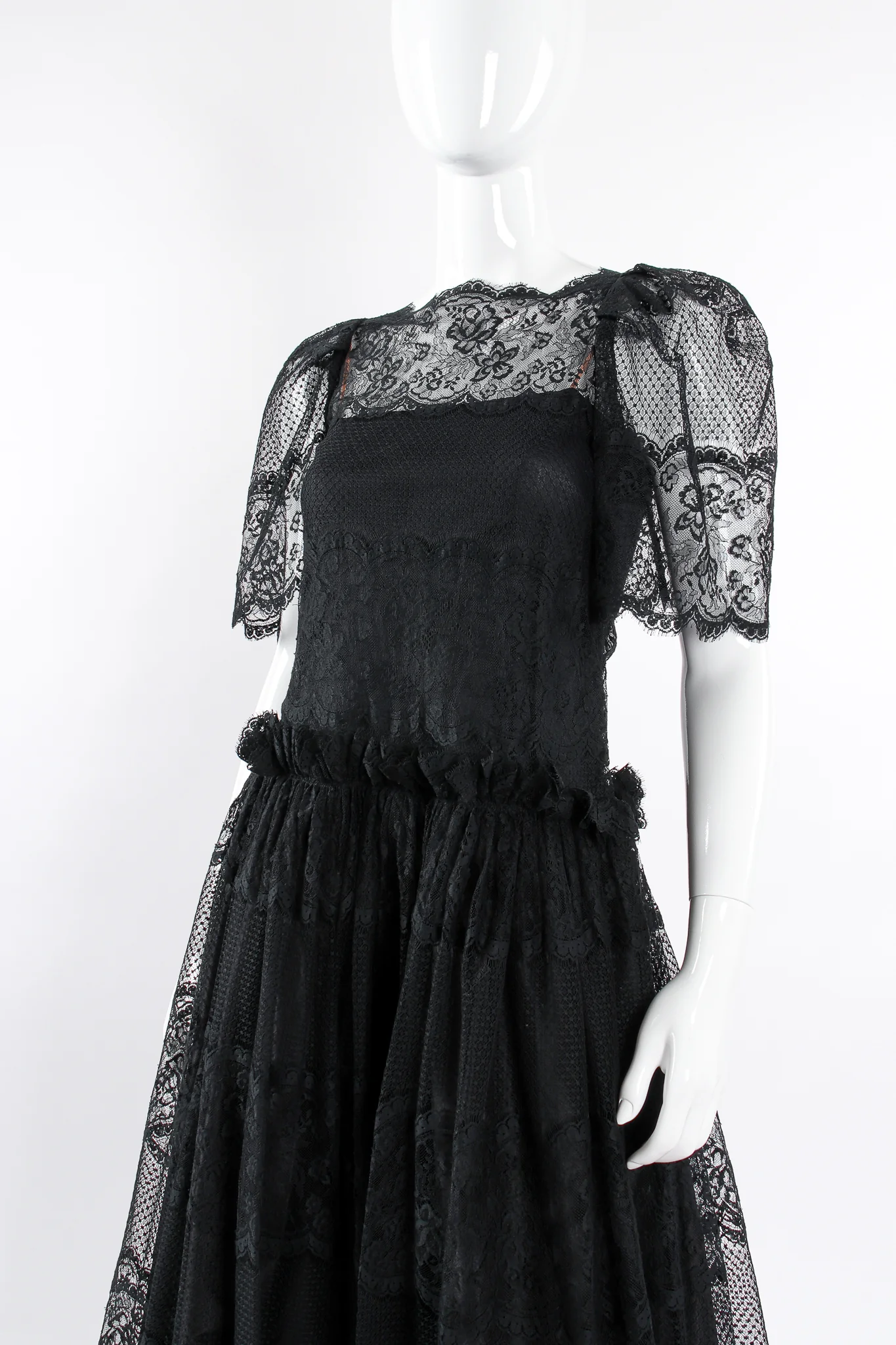 Chantilly Lace Peasant Dress - Image 2