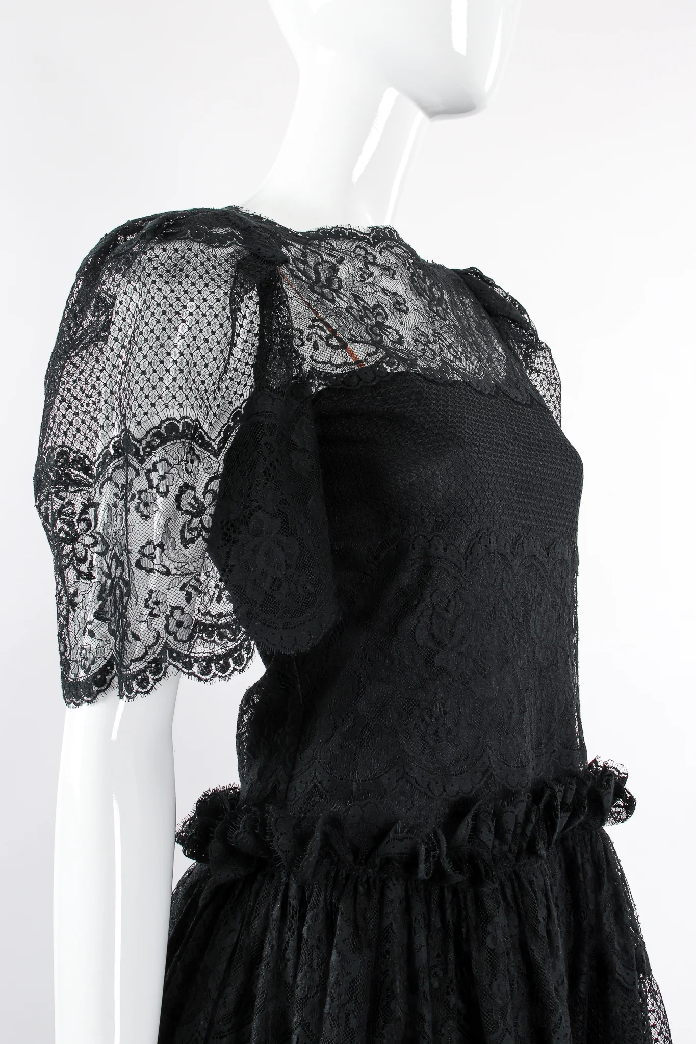 Chantilly Lace Peasant Dress - Image 6