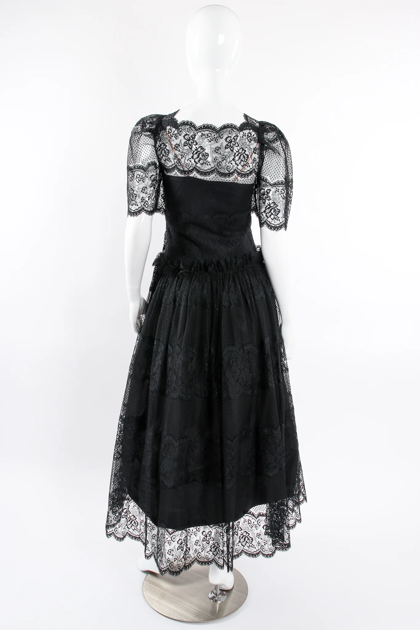 Chantilly Lace Peasant Dress - Image 8