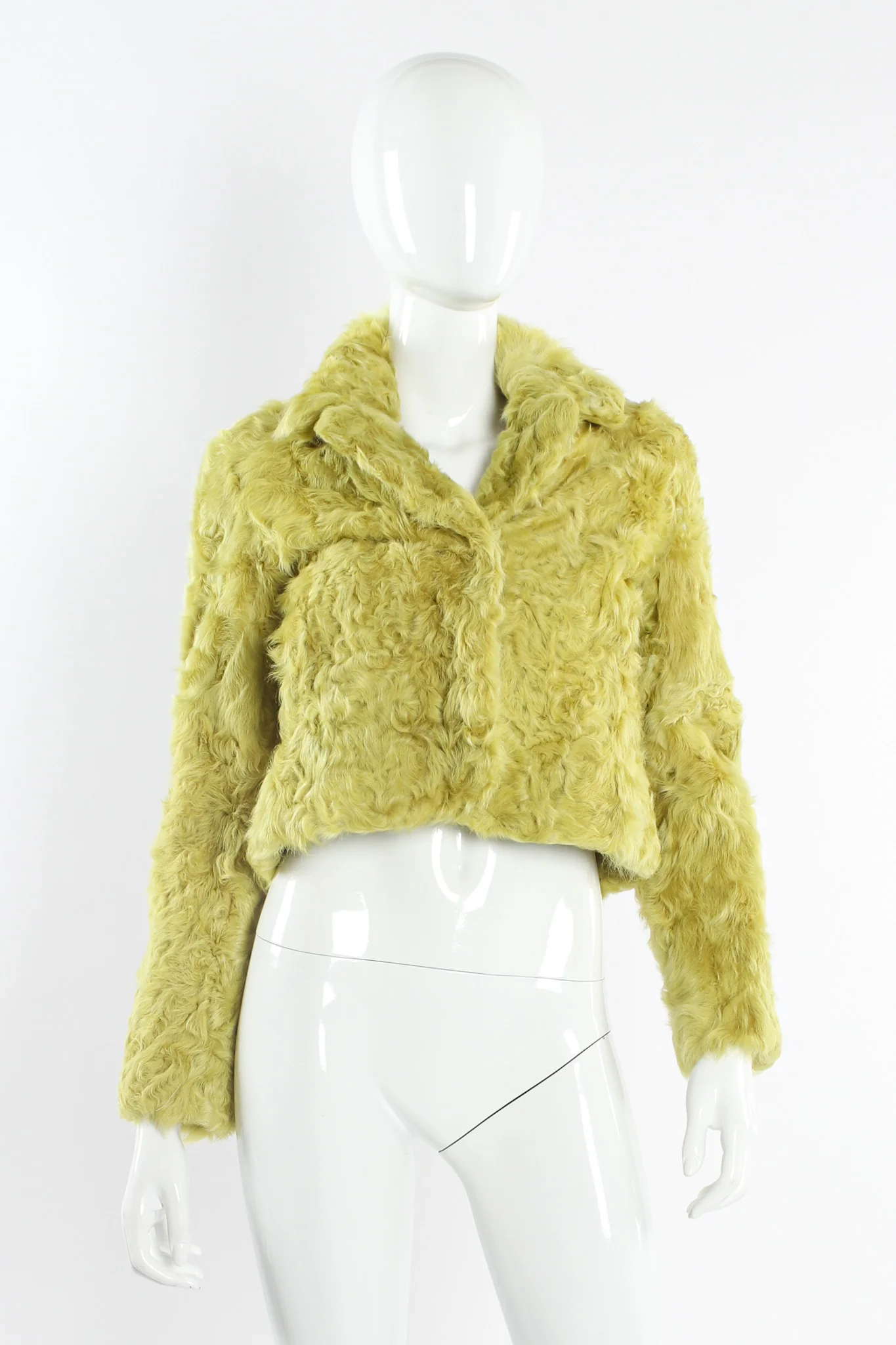 Chartreuse Lamb Fur Jacket