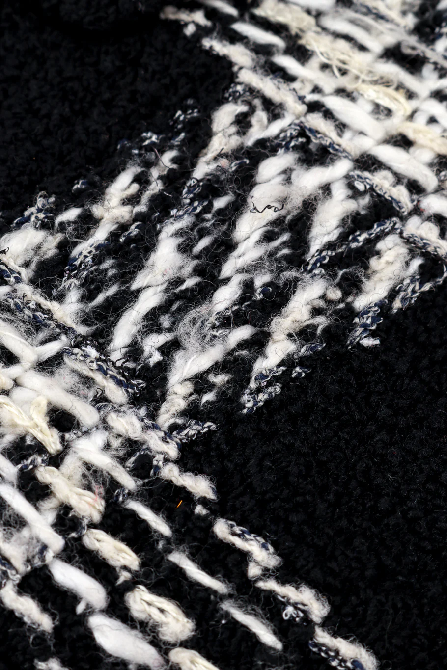 Check Bouclé & Velvet Trim Jacket - Image 8