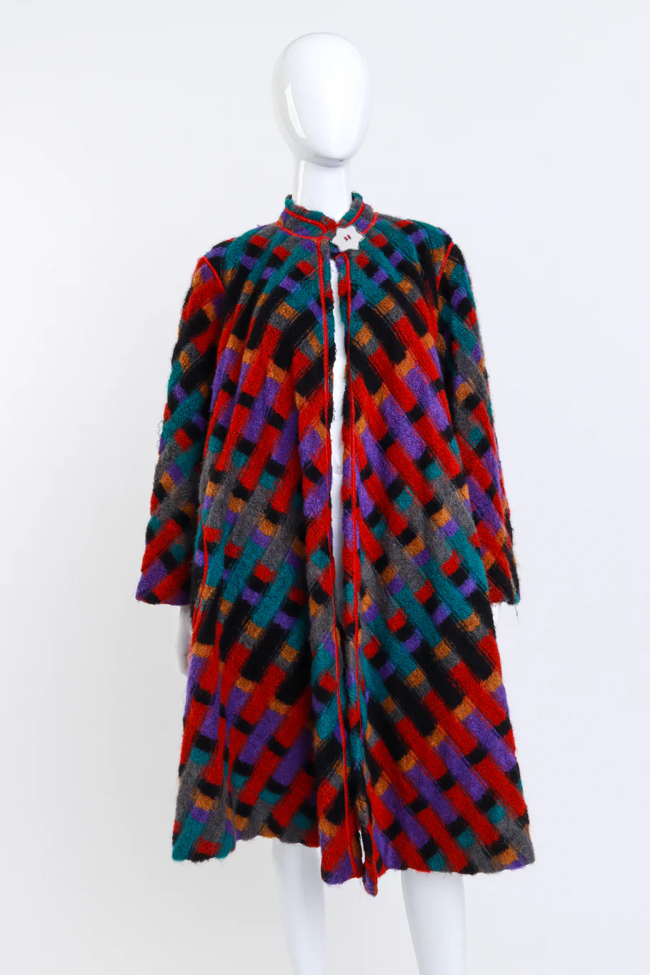 Check Stripe Swing Coat