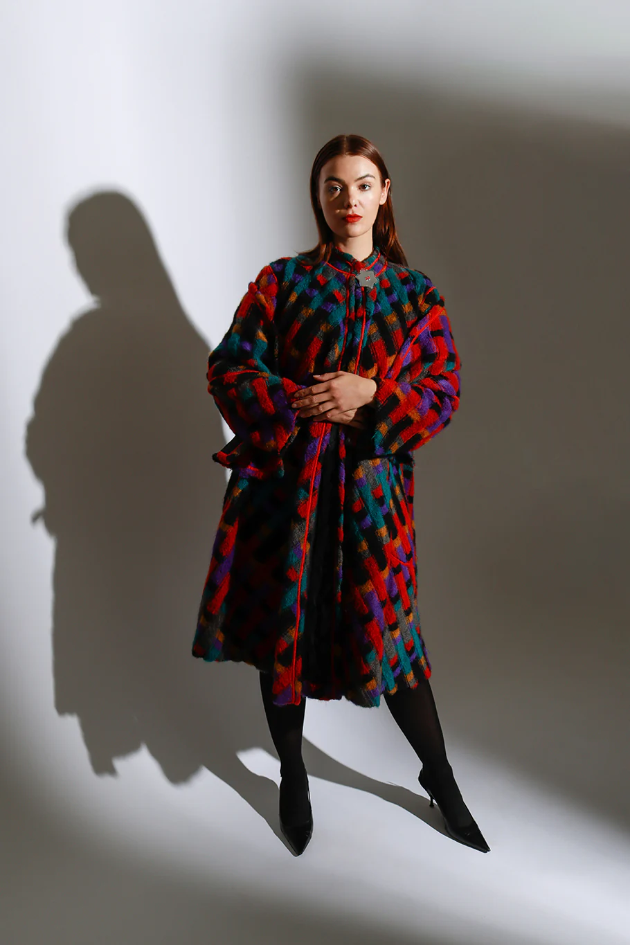 Check Stripe Swing Coat - Image 2
