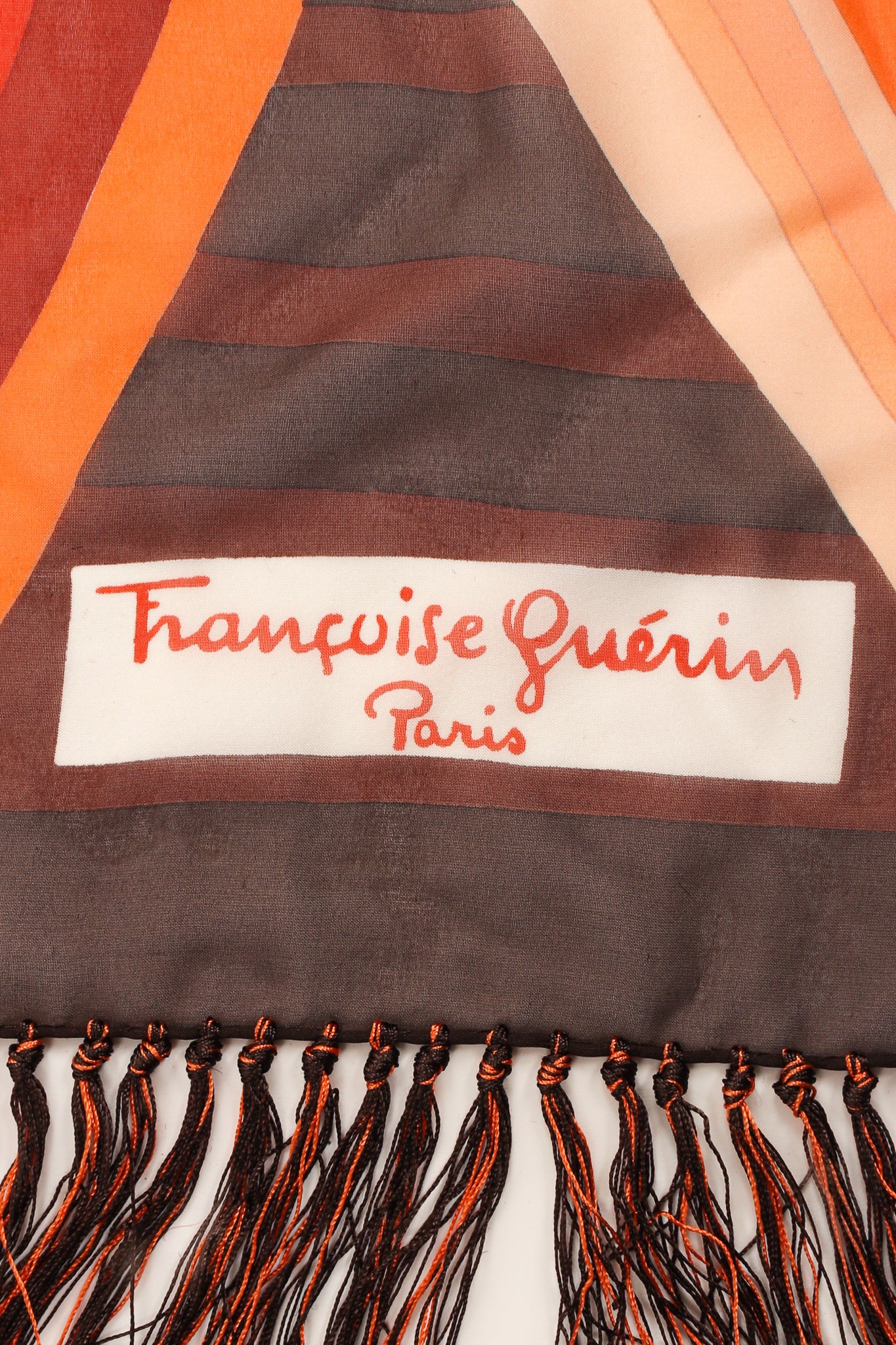 Woven Stripe Print Silk Fringe Shawl - Image 9