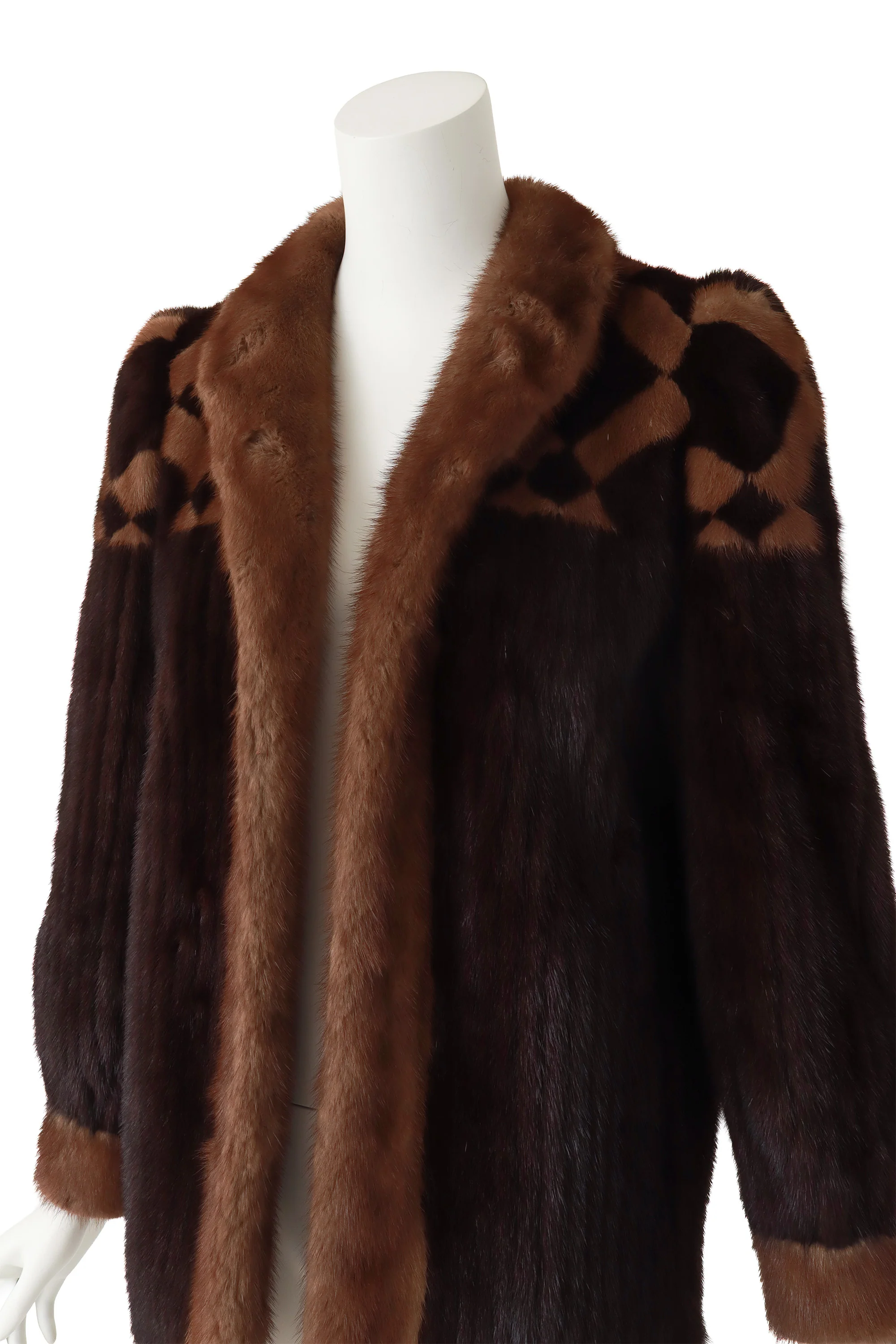 Checker Yoke Fur Jacket - Image 2