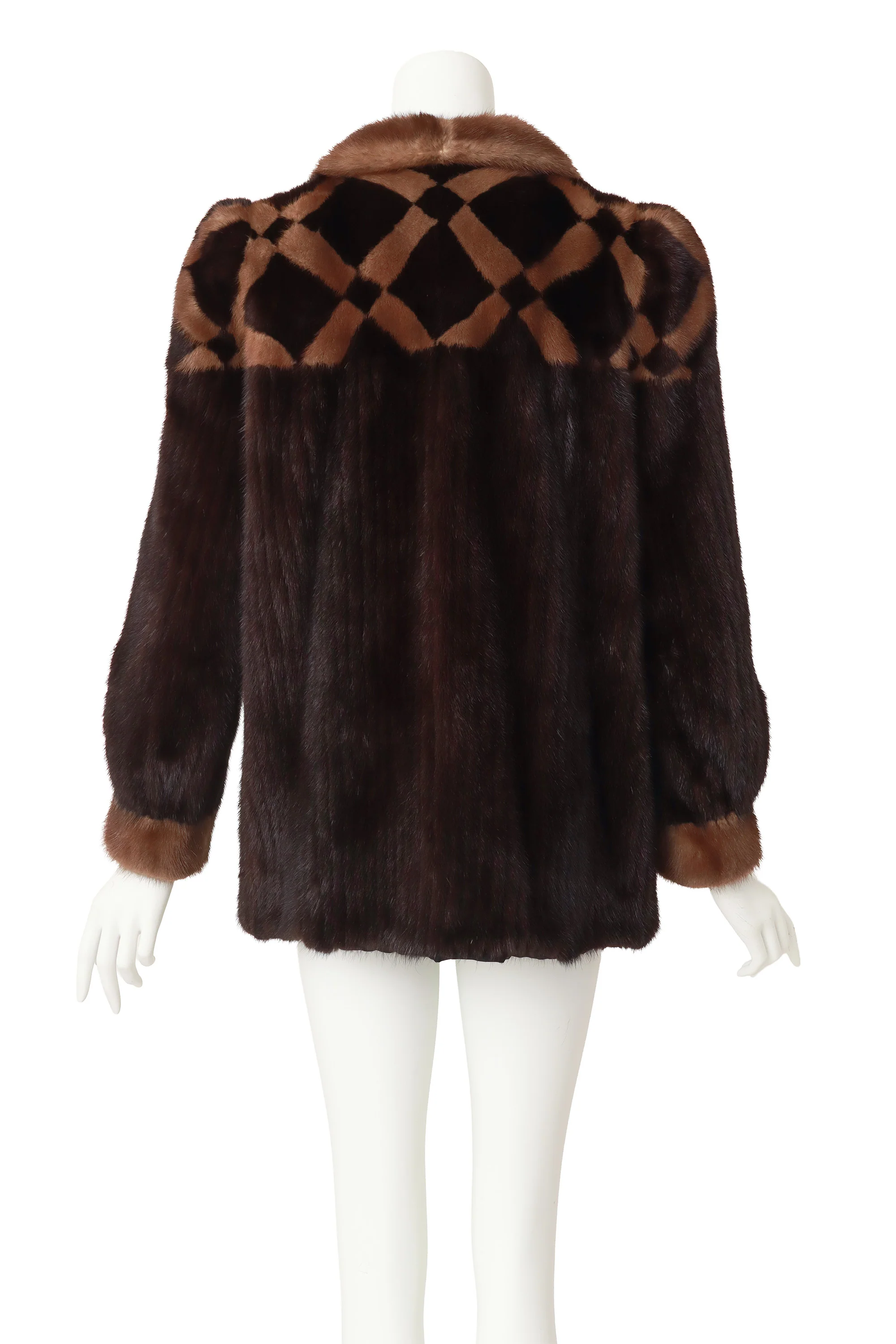 Checker Yoke Fur Jacket - Image 4
