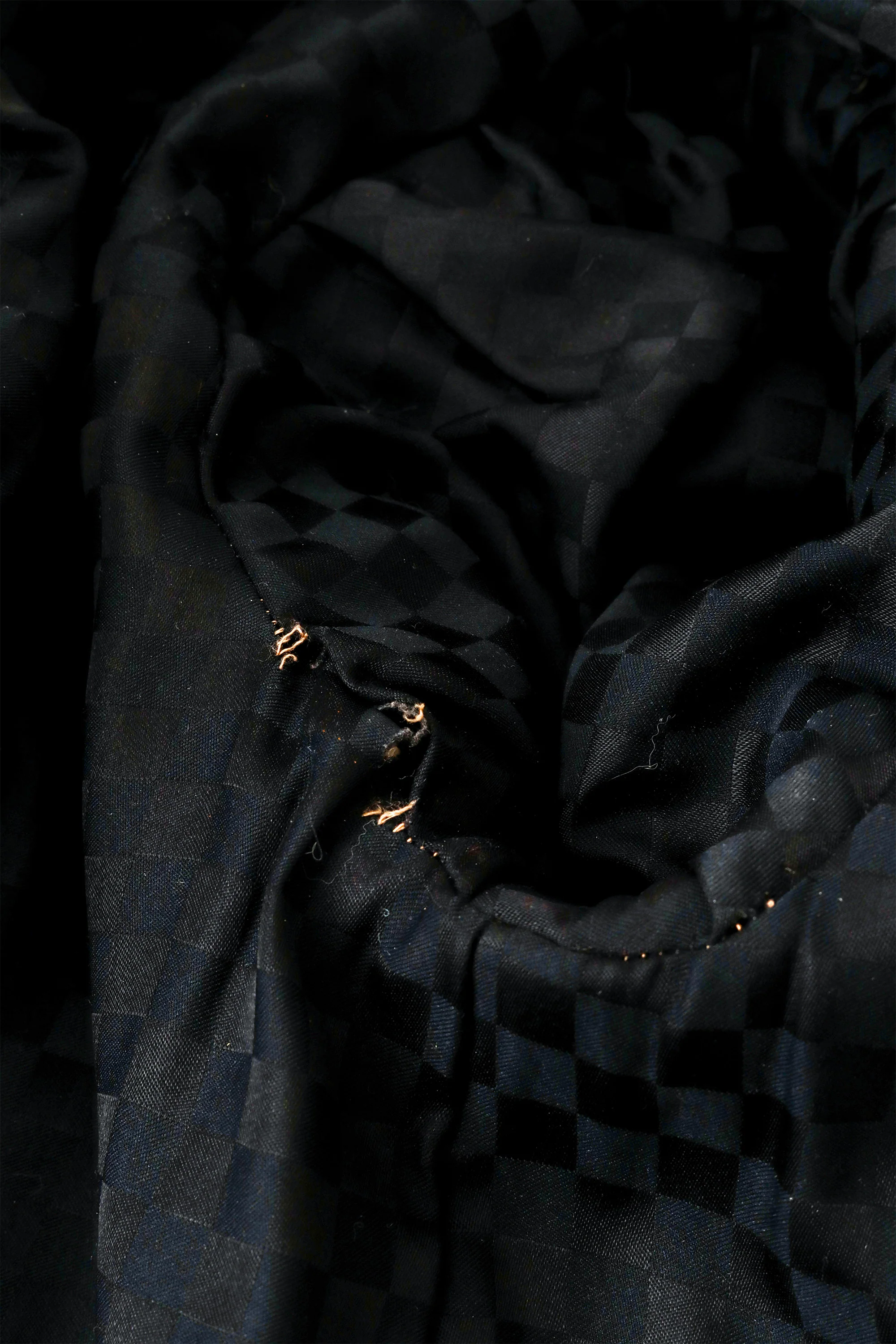 Checker Yoke Fur Jacket - Image 7