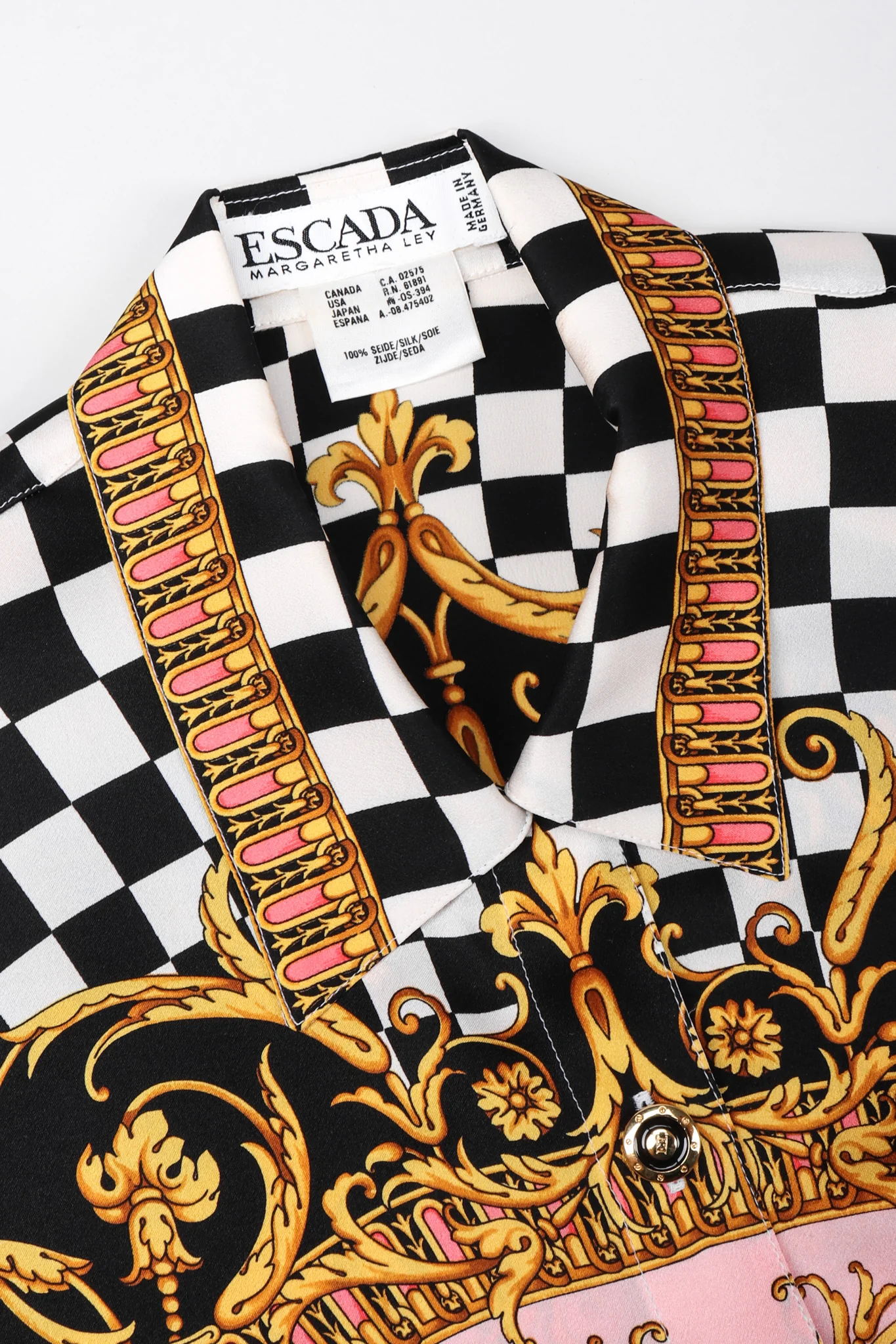 Checkered Baroque Print Shirt - Image 11