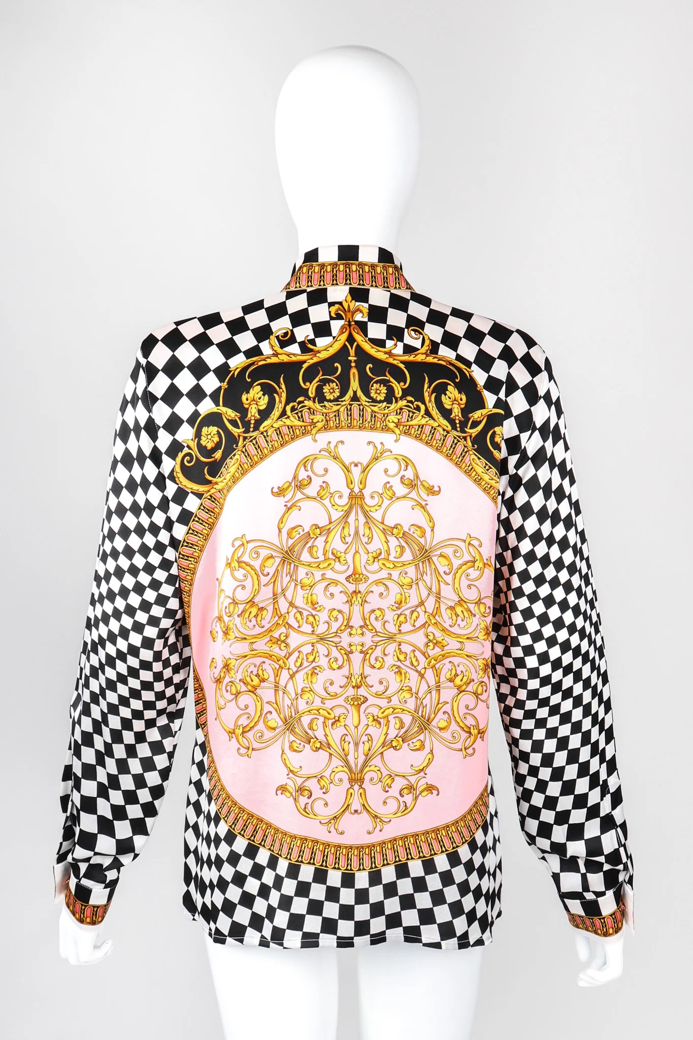 Checkered Baroque Print Shirt - Image 6
