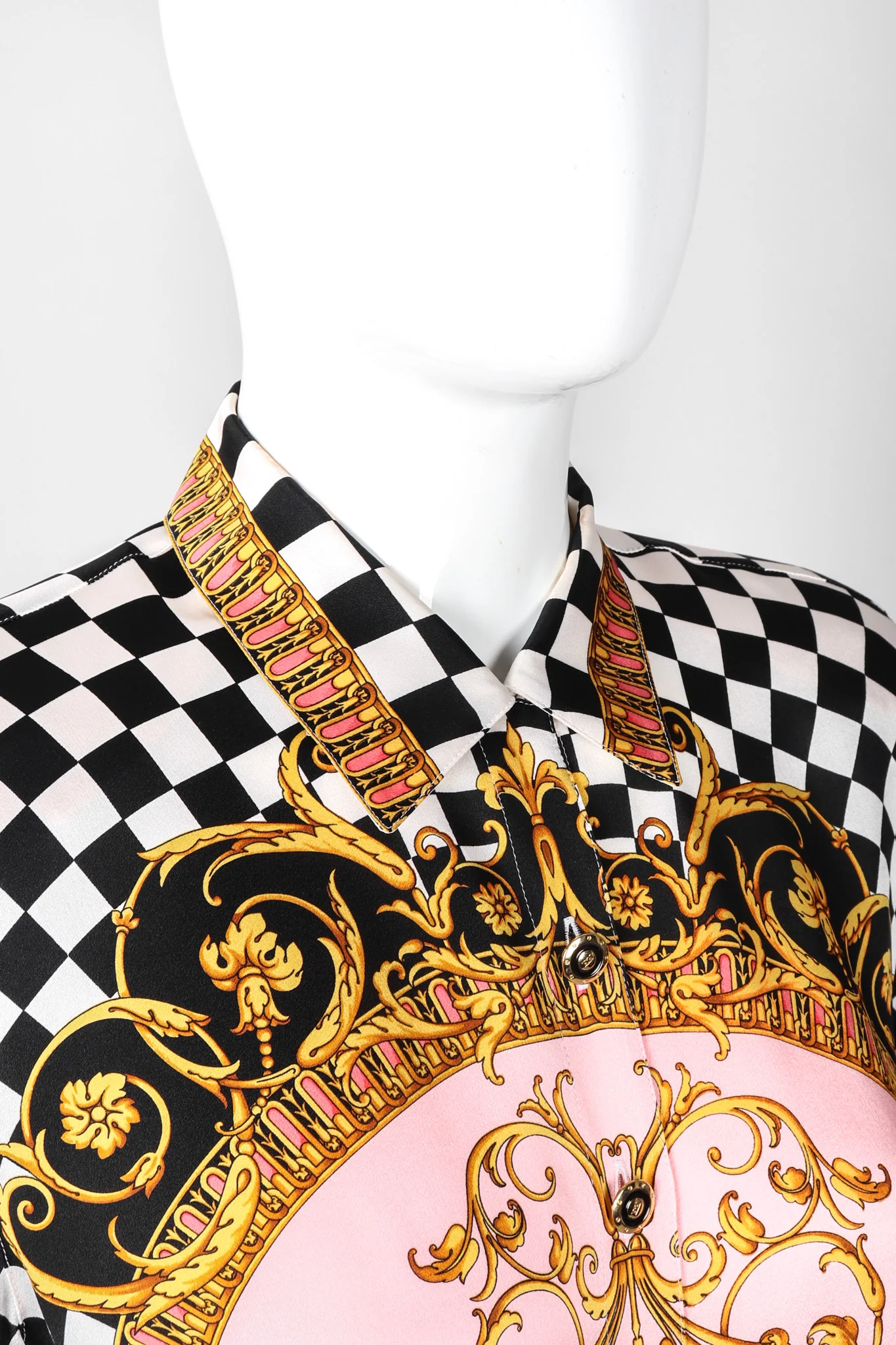 Checkered Baroque Print Shirt - Image 8