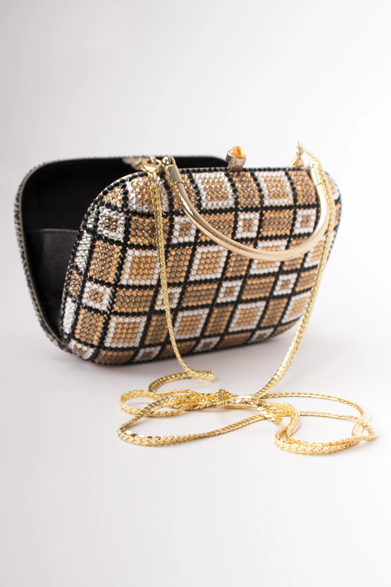 Checkered Rhinestone Clutch - Image 13