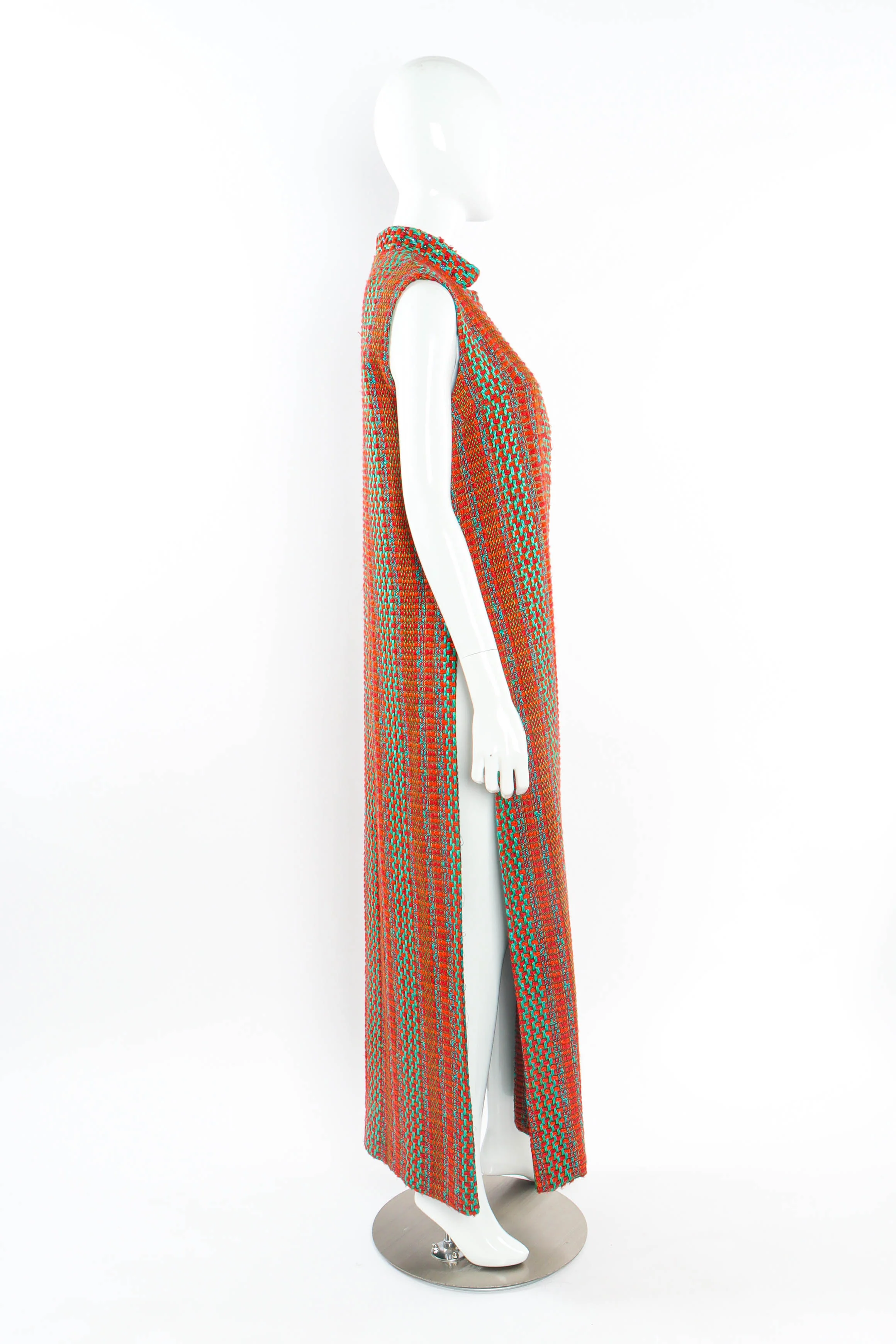 Checkered Yarn Vest Duster - Image 2