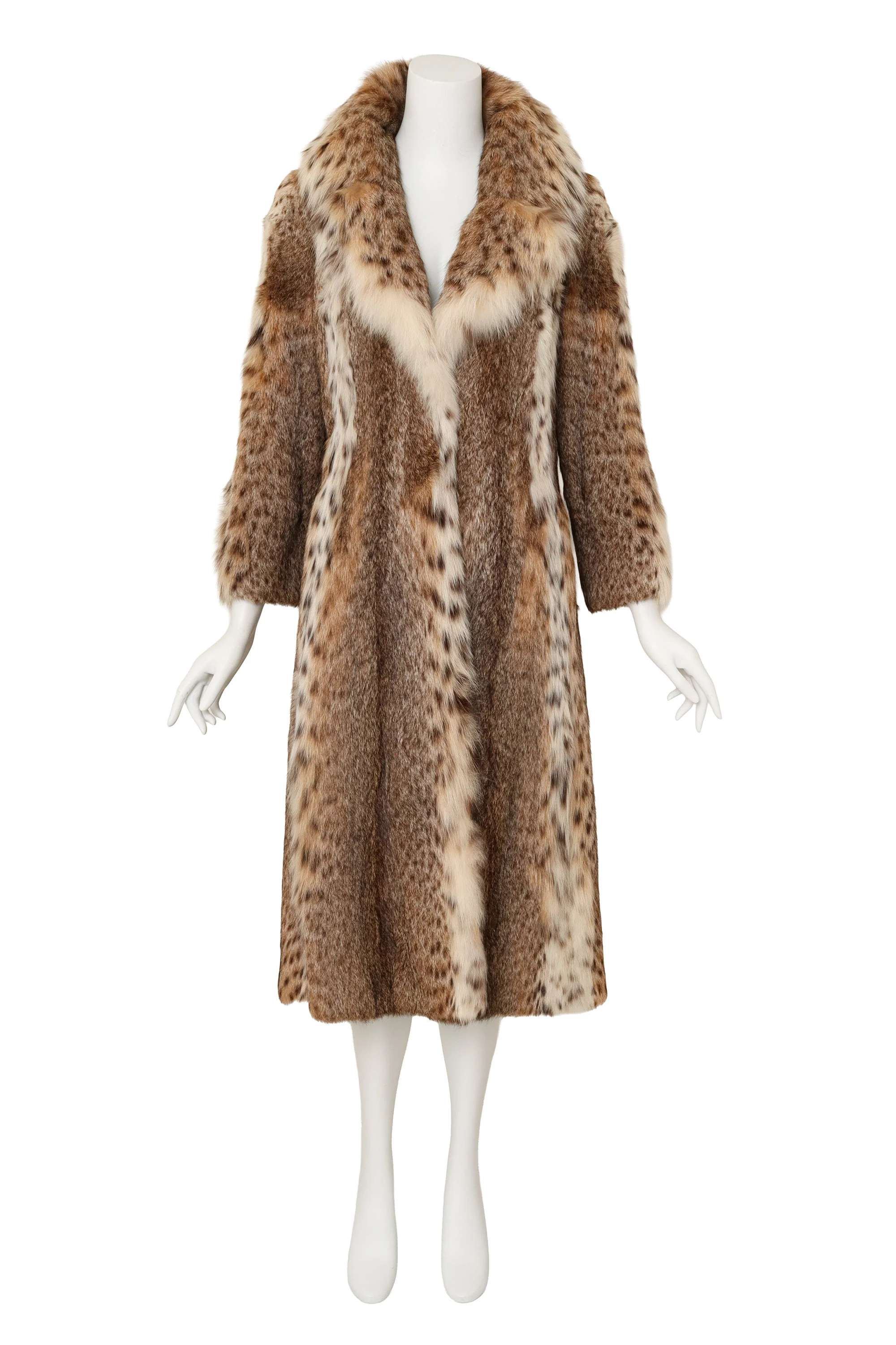 Spotted Fur Midi Coat