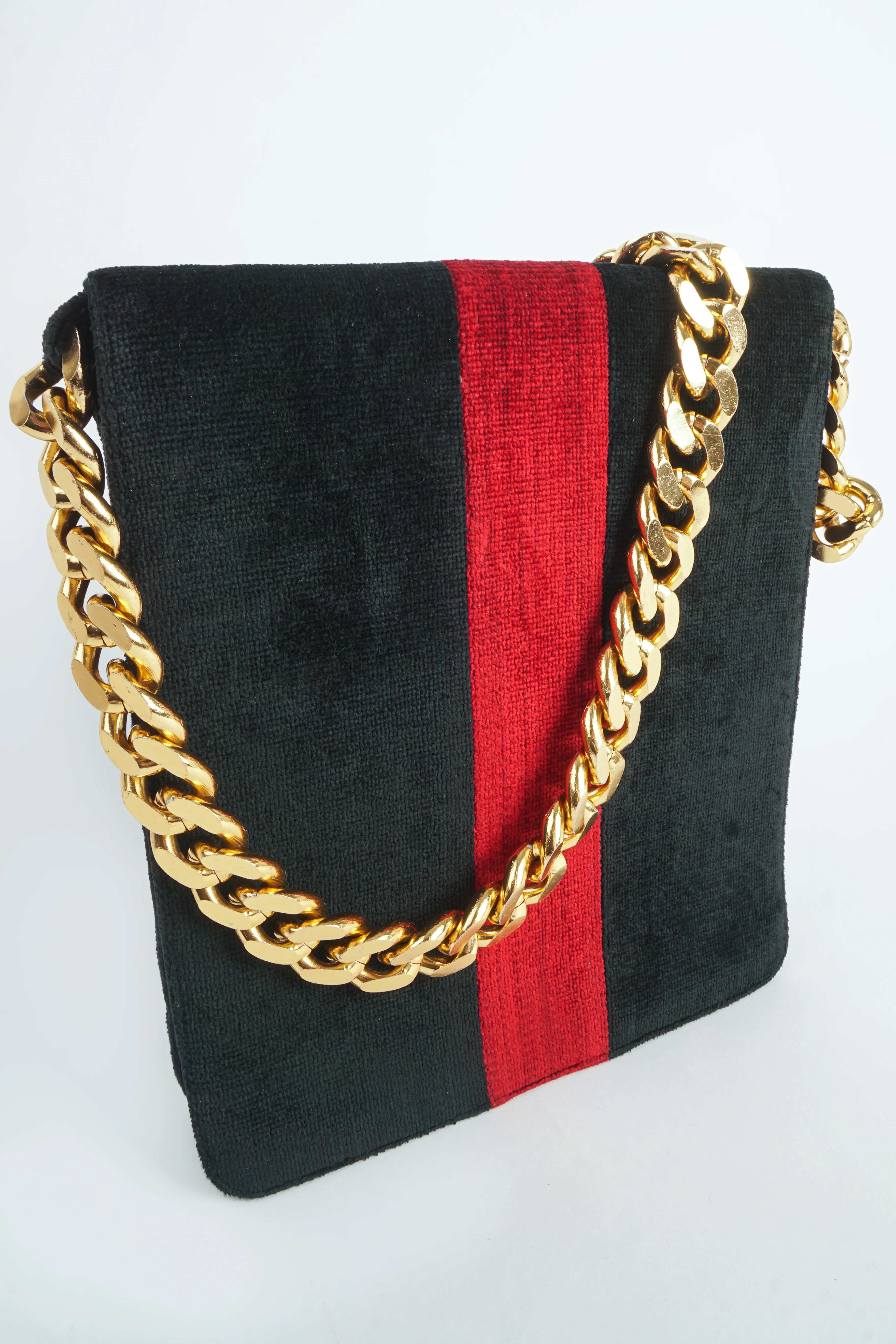 Chenille Stripe Chain Bag - Image 2