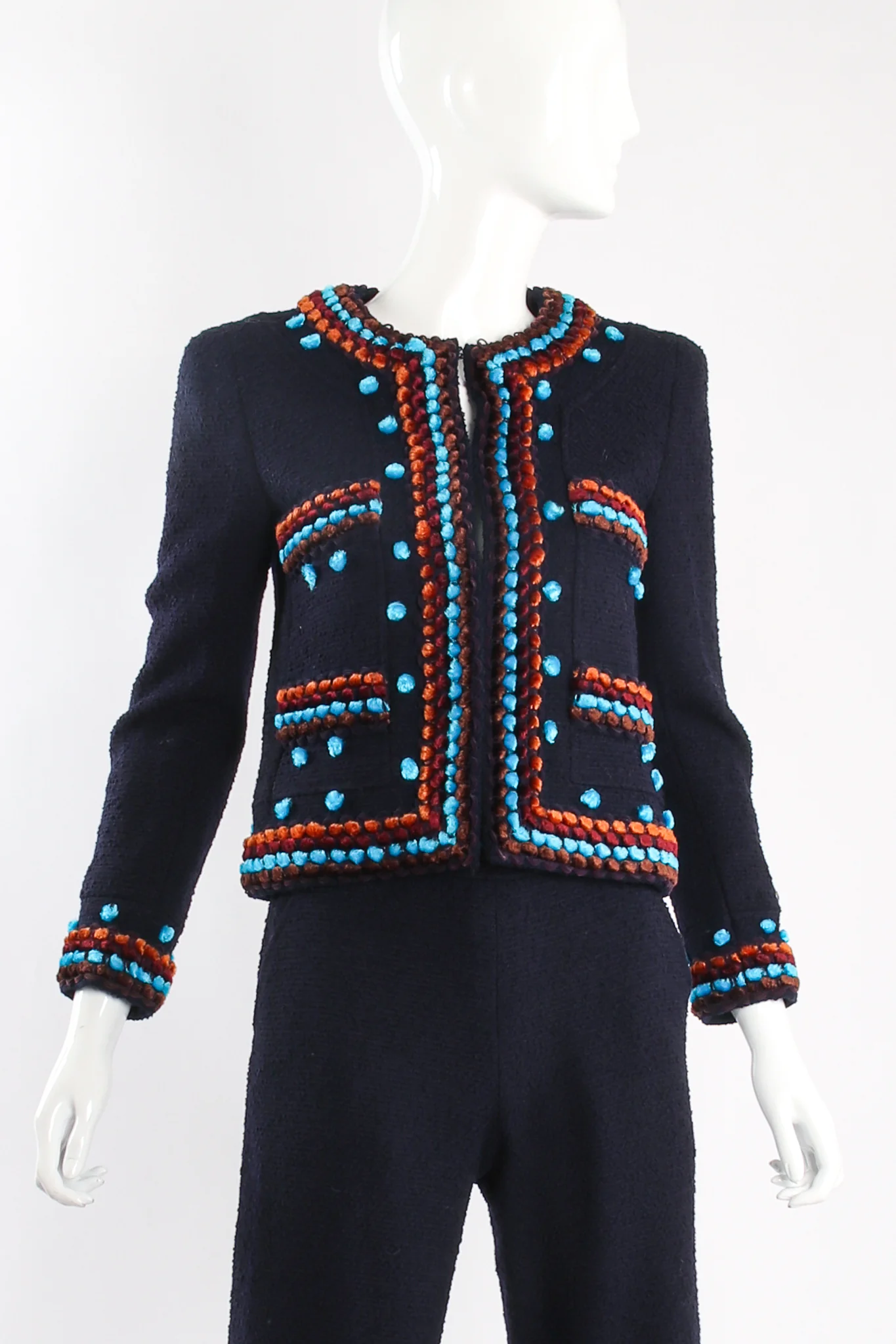 1997 A/W Chenille Trim Jacket & Pant Suit