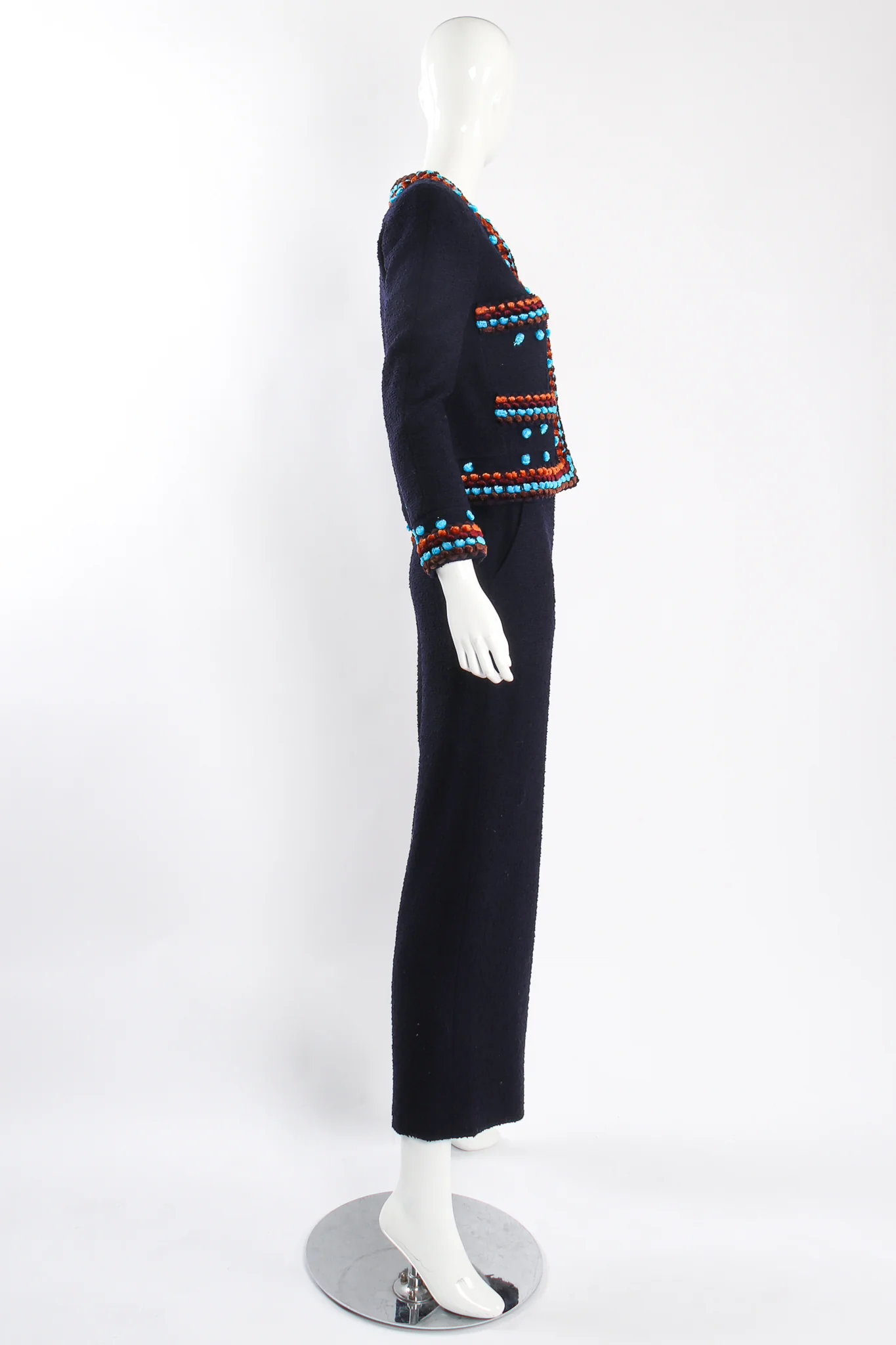 1997 A/W Chenille Trim Jacket & Pant Suit - Image 4