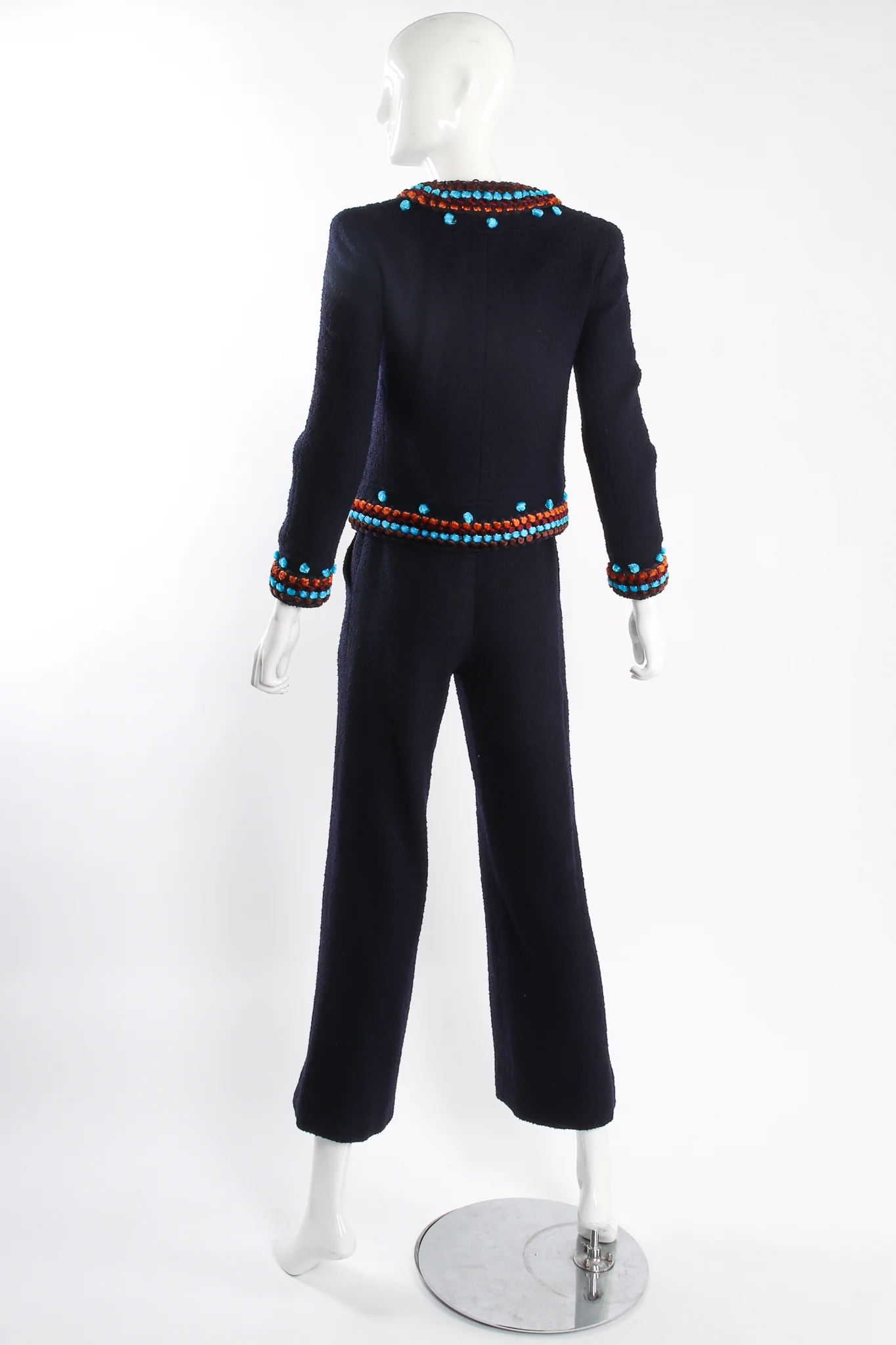 1997 A/W Chenille Trim Jacket & Pant Suit - Image 5