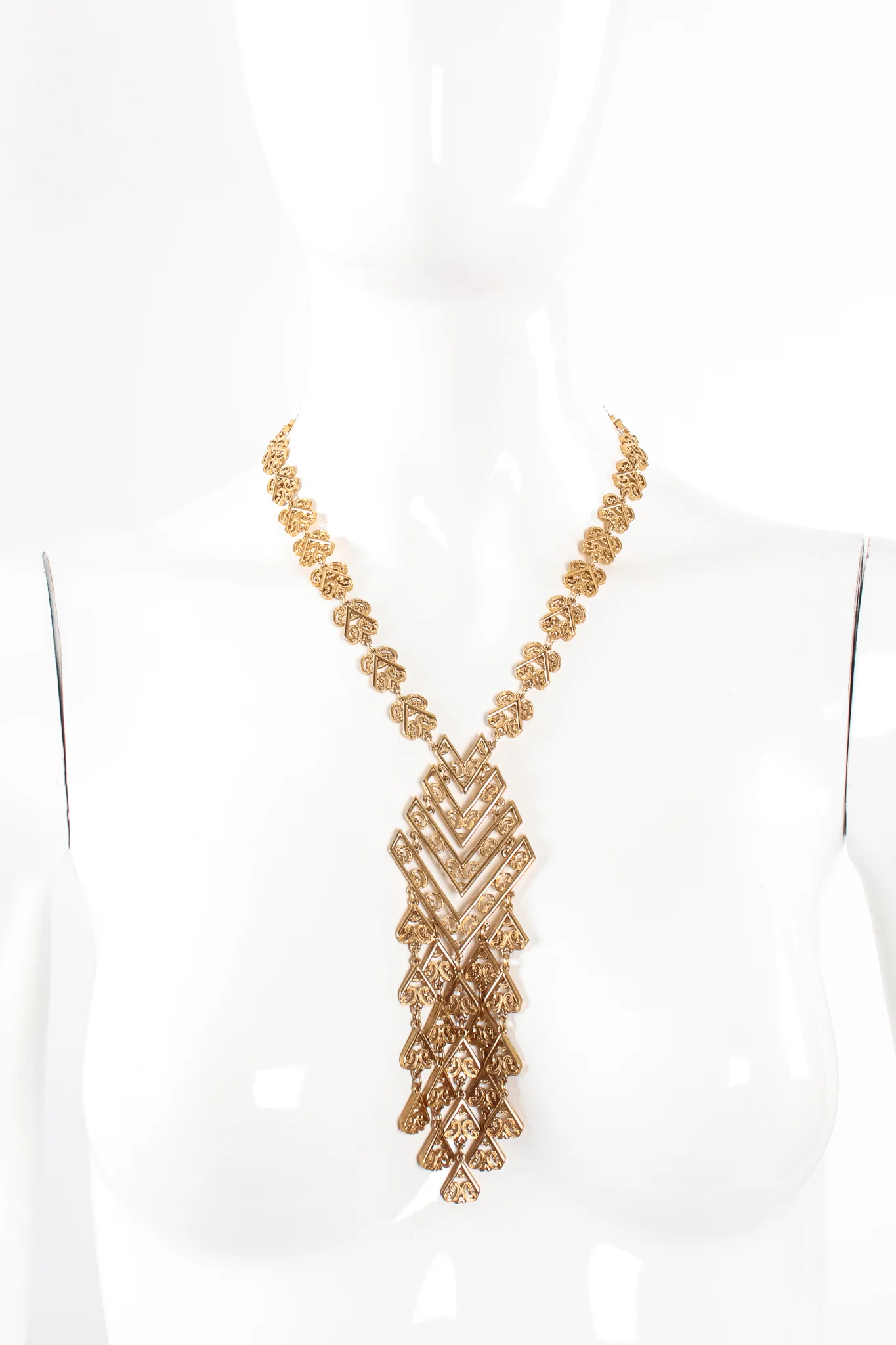 Chevron Filigree Fringe Pendant - Image 2