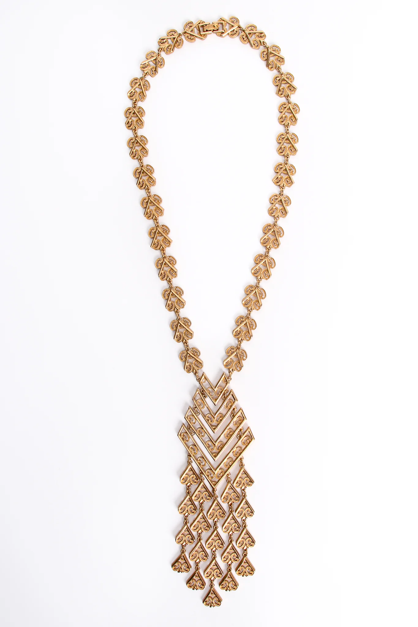 Chevron Filigree Fringe Pendant - Image 3