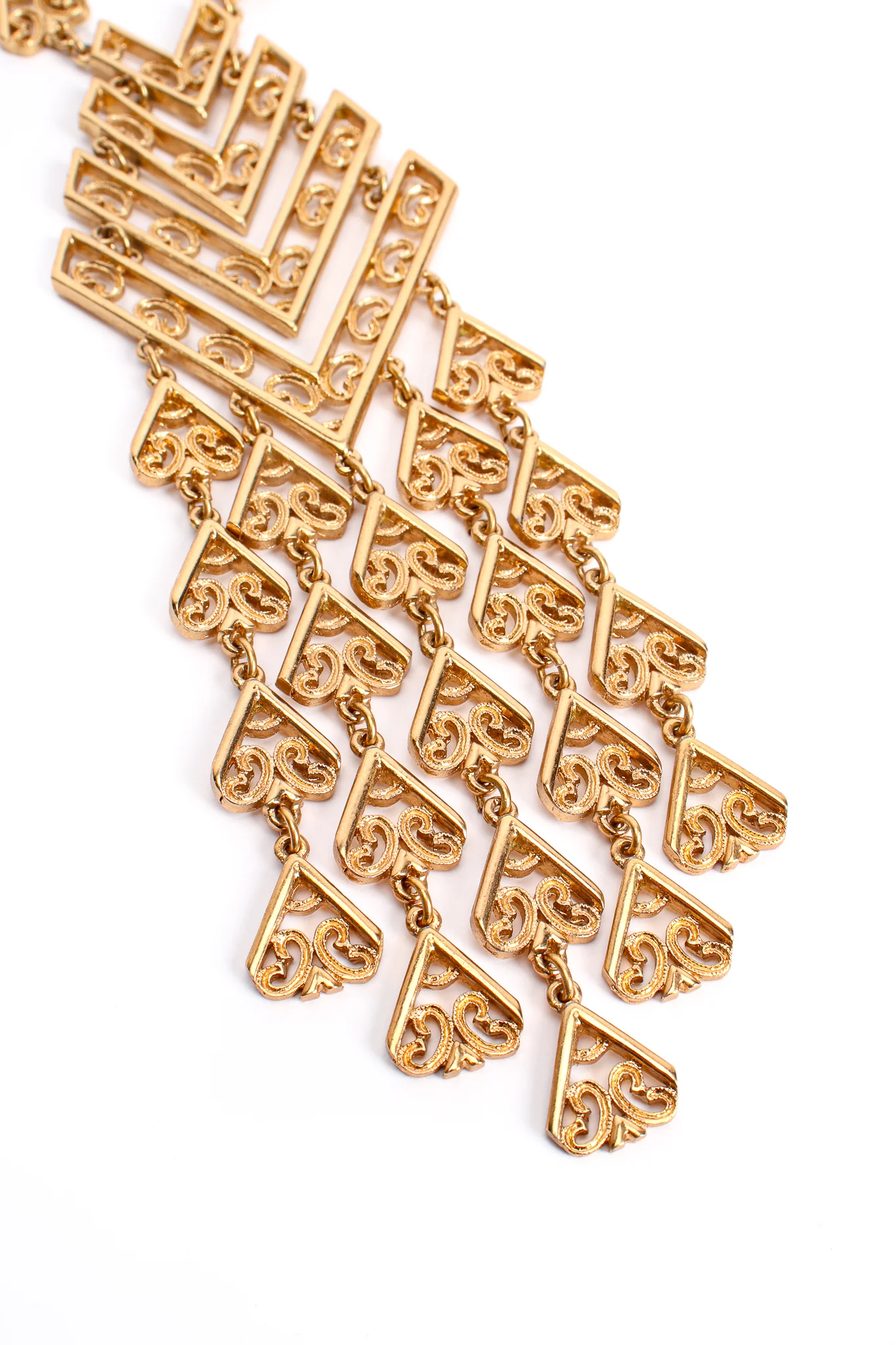 Chevron Filigree Fringe Pendant - Image 5