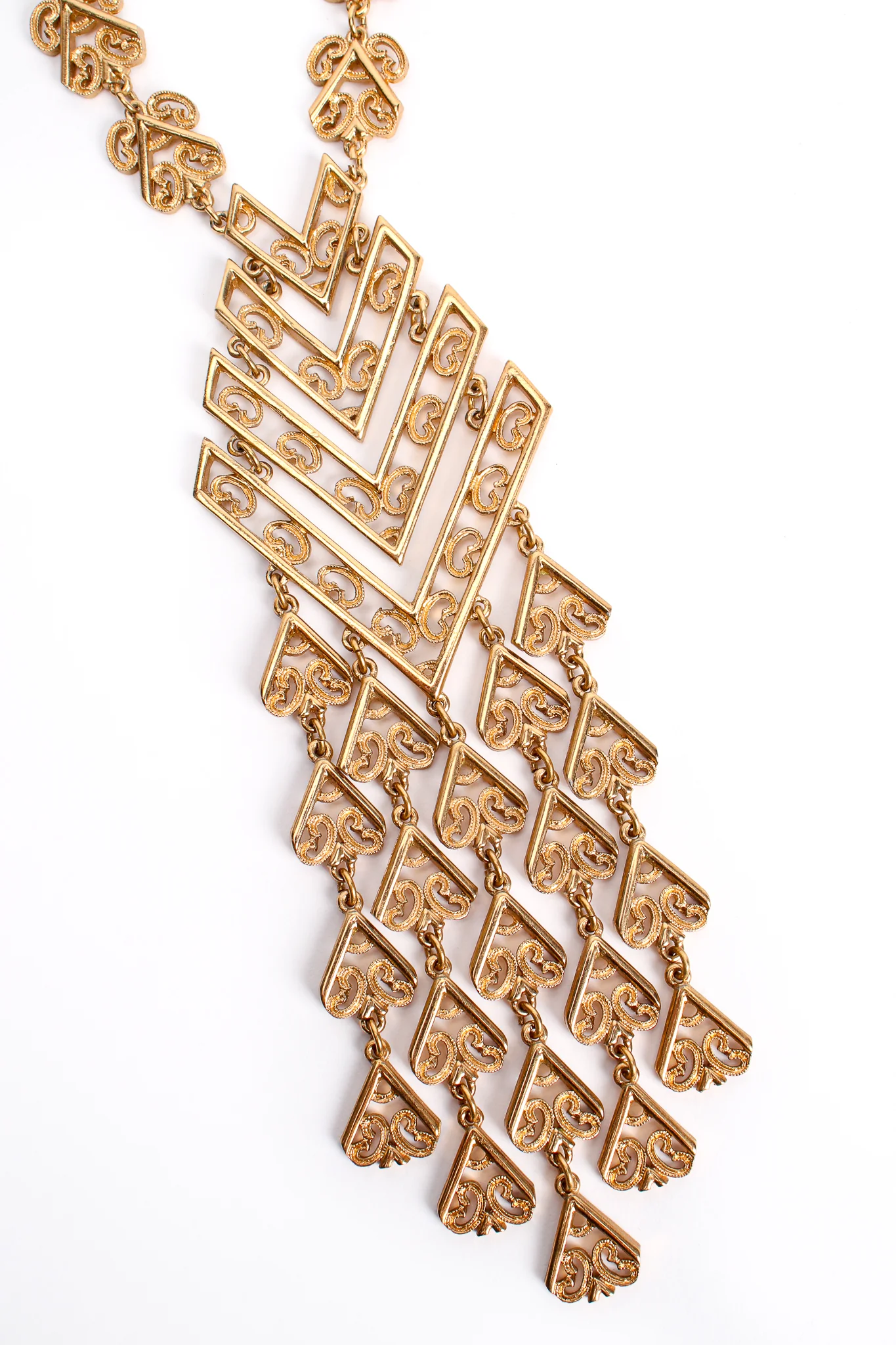 Chevron Filigree Fringe Pendant - Image 7