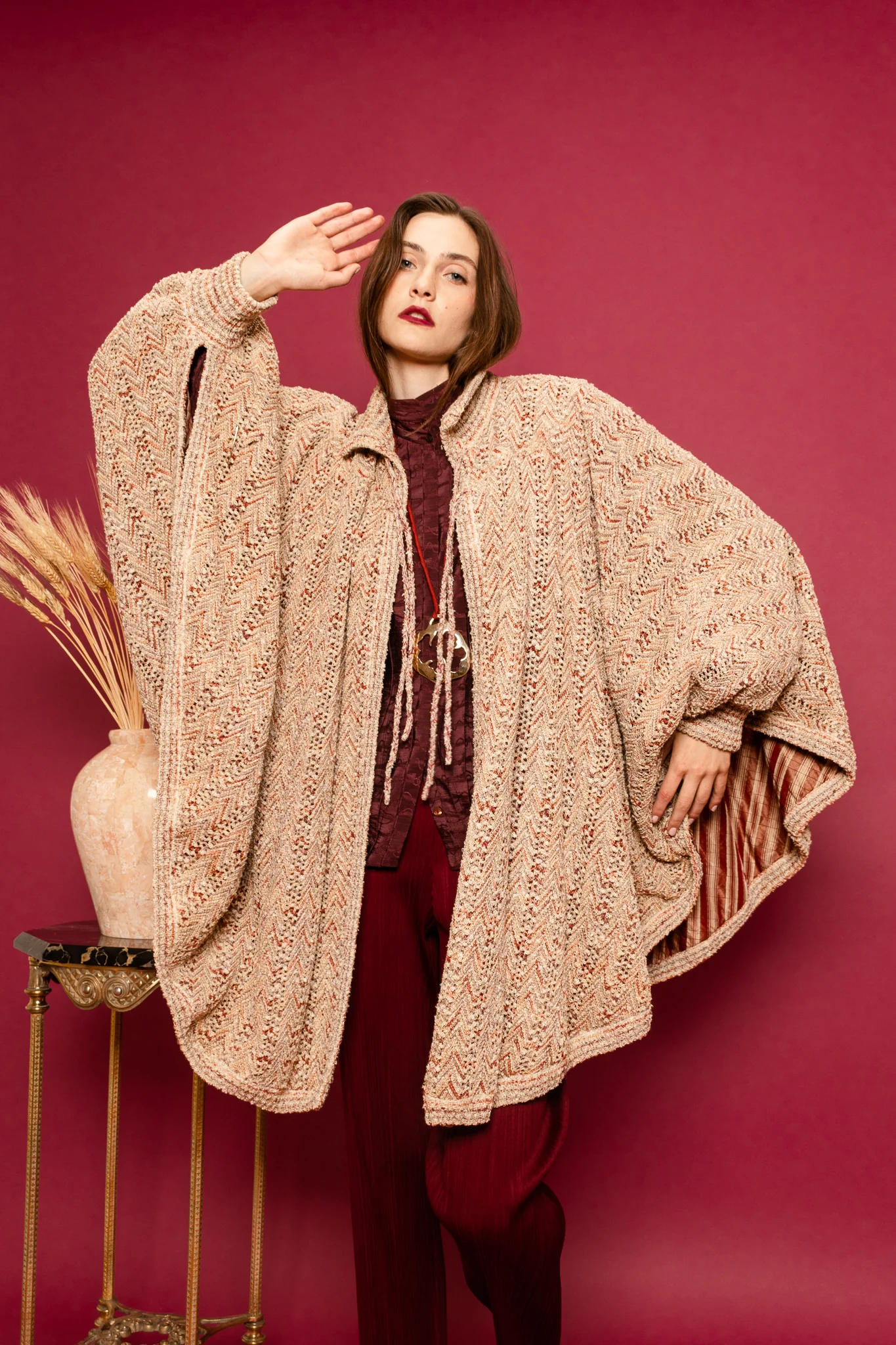 Chevron Knit Cocoon Sweater - Image 3
