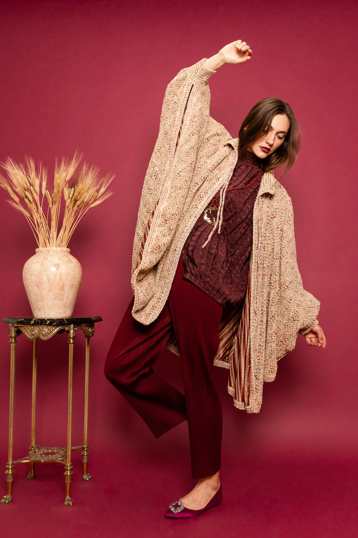 Chevron Knit Cocoon Sweater - Image 4