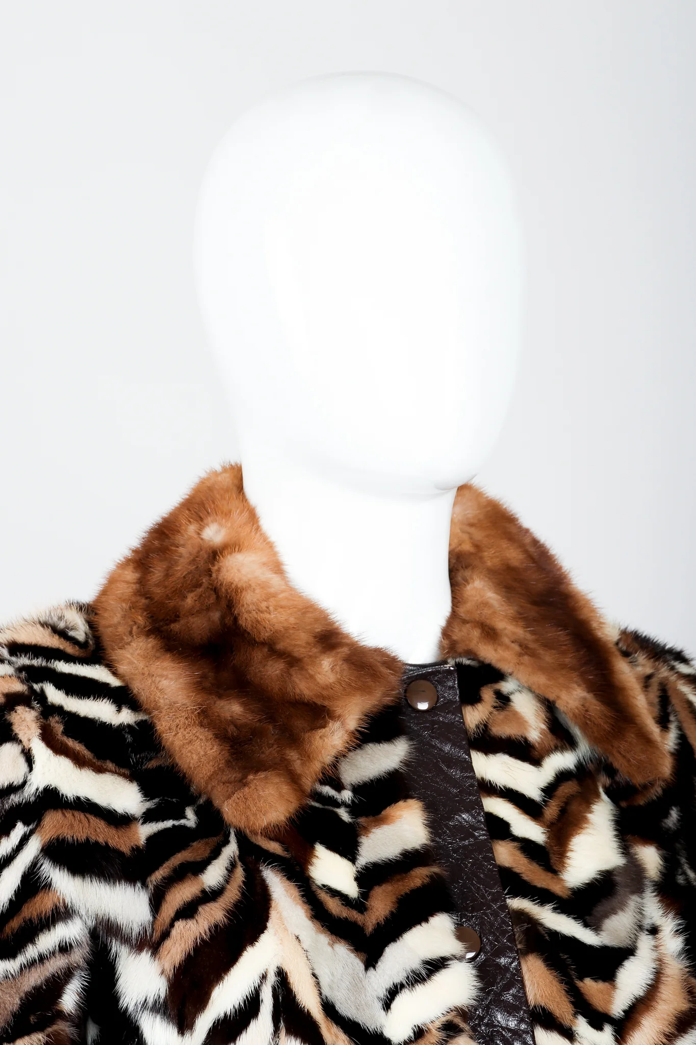 Chevron Mink Fur Jacket - Image 4