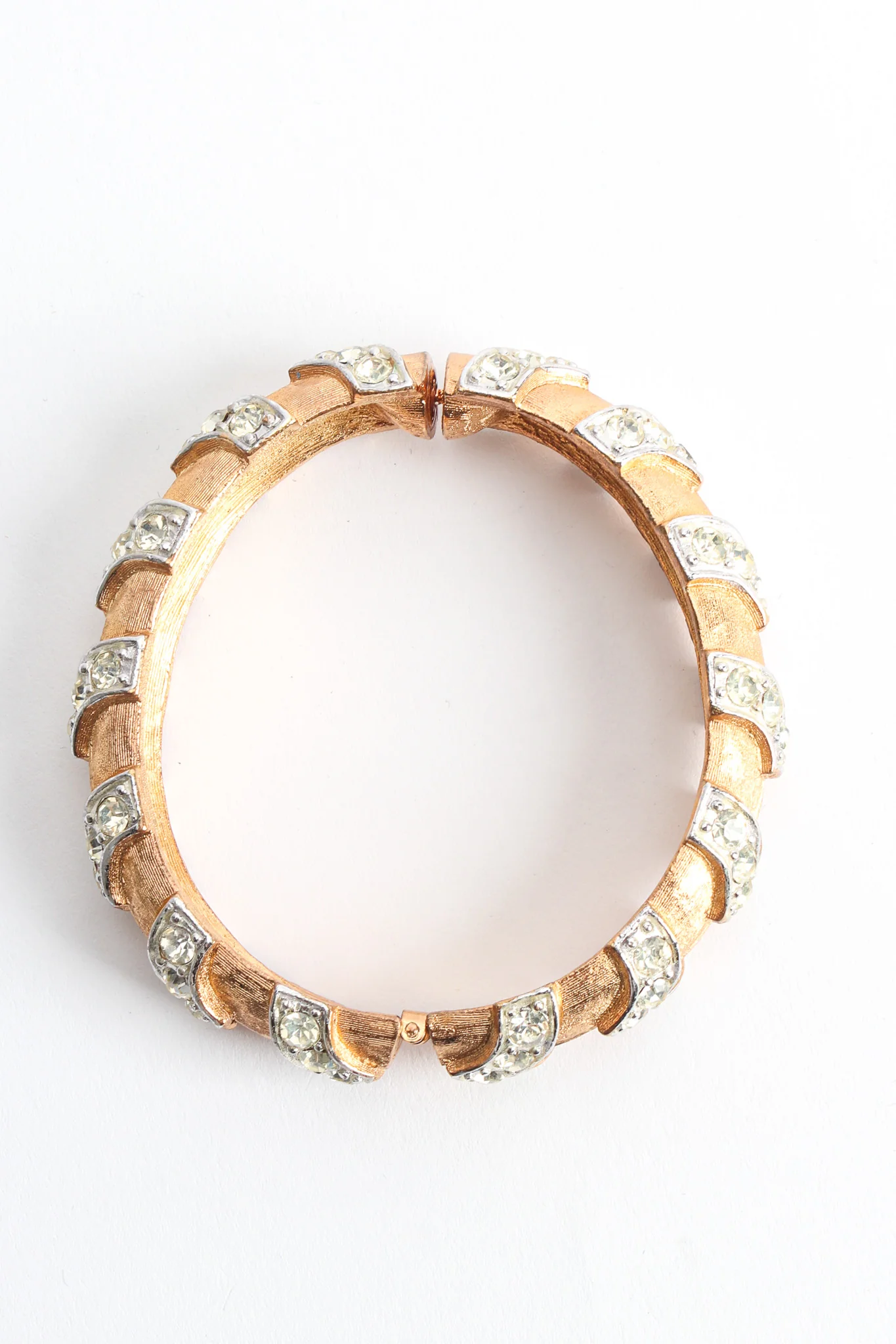 Chevron Rhinestone Mixed Metal Bracelet I - Image 4