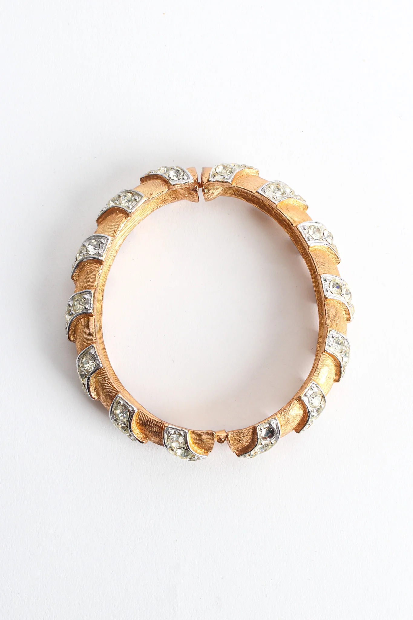 Chevron Rhinestone Mixed Metal Bracelet I - Image 6