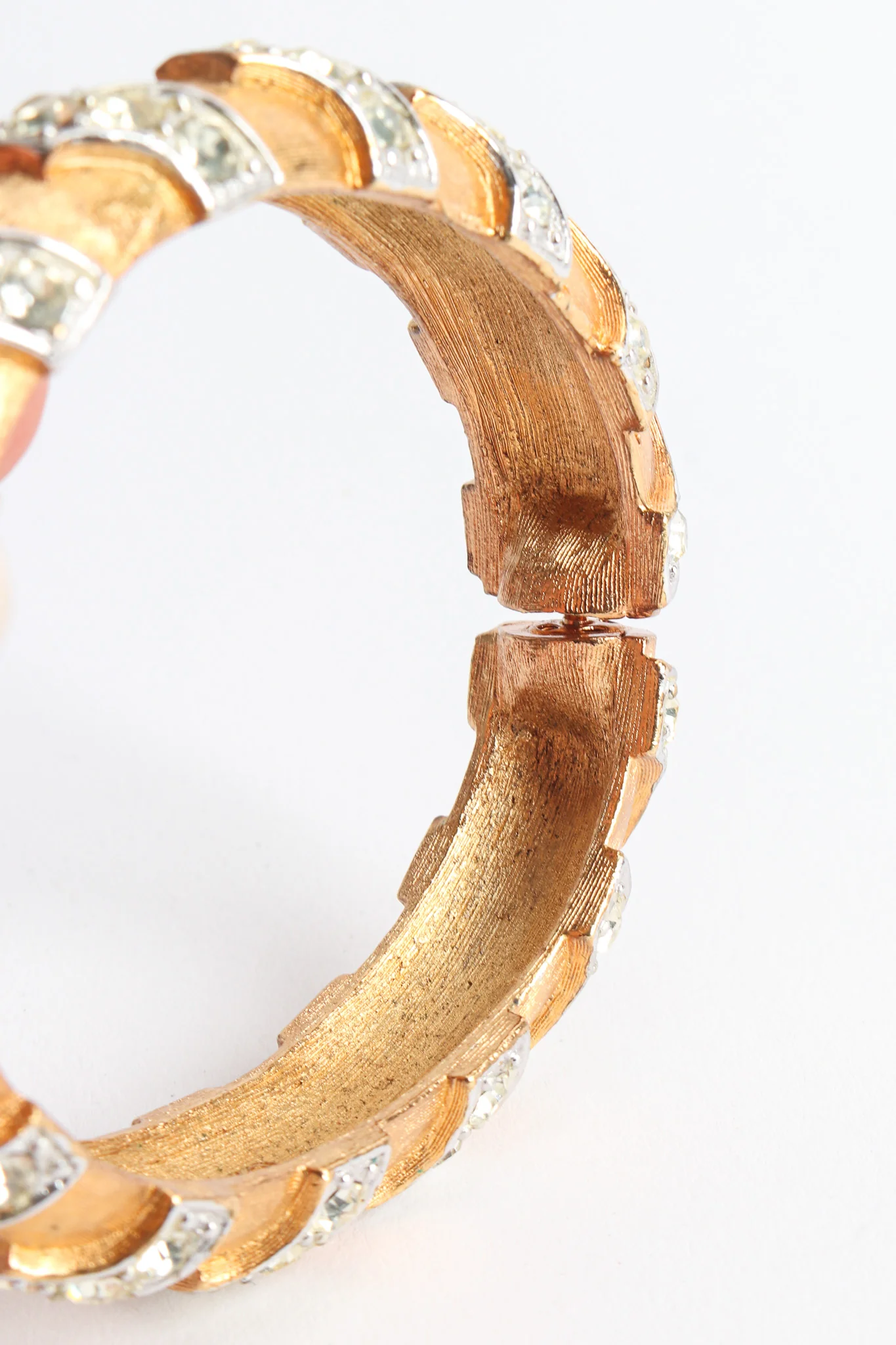 Chevron Rhinestone Mixed Metal Bracelet I - Image 9