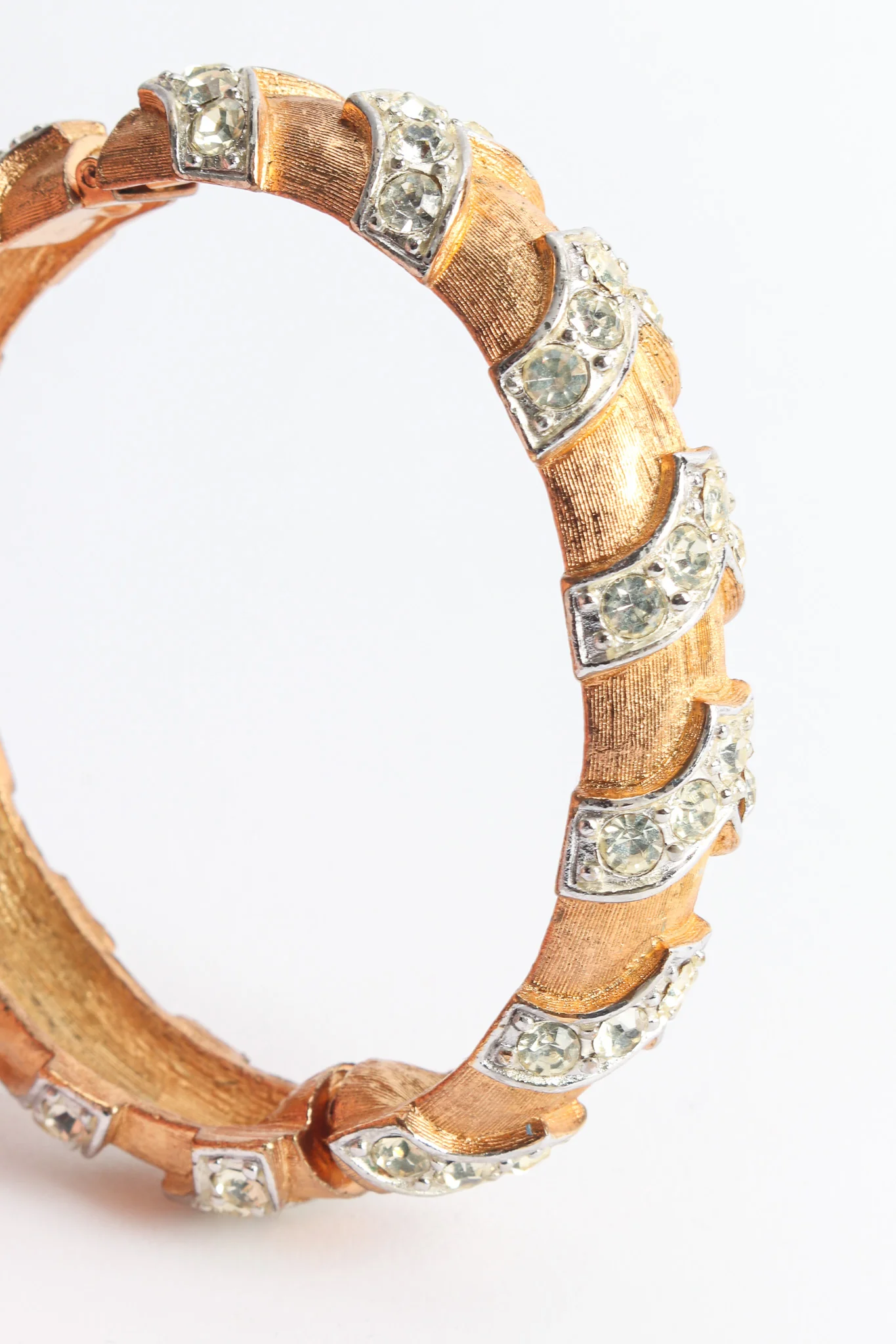 Chevron Rhinestone Mixed Metal Bracelet II - Image 4