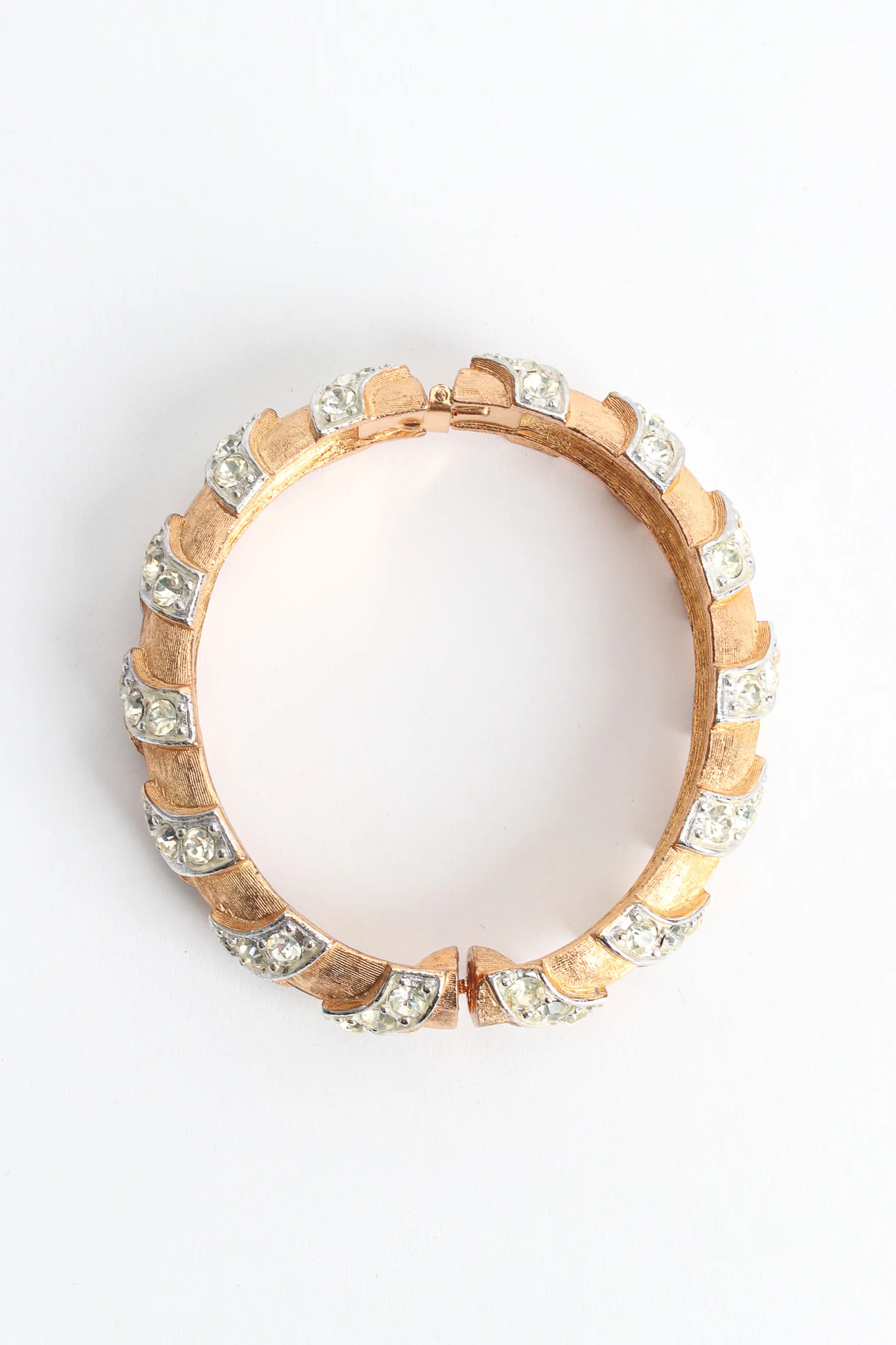 Chevron Rhinestone Mixed Metal Bracelet II - Image 5