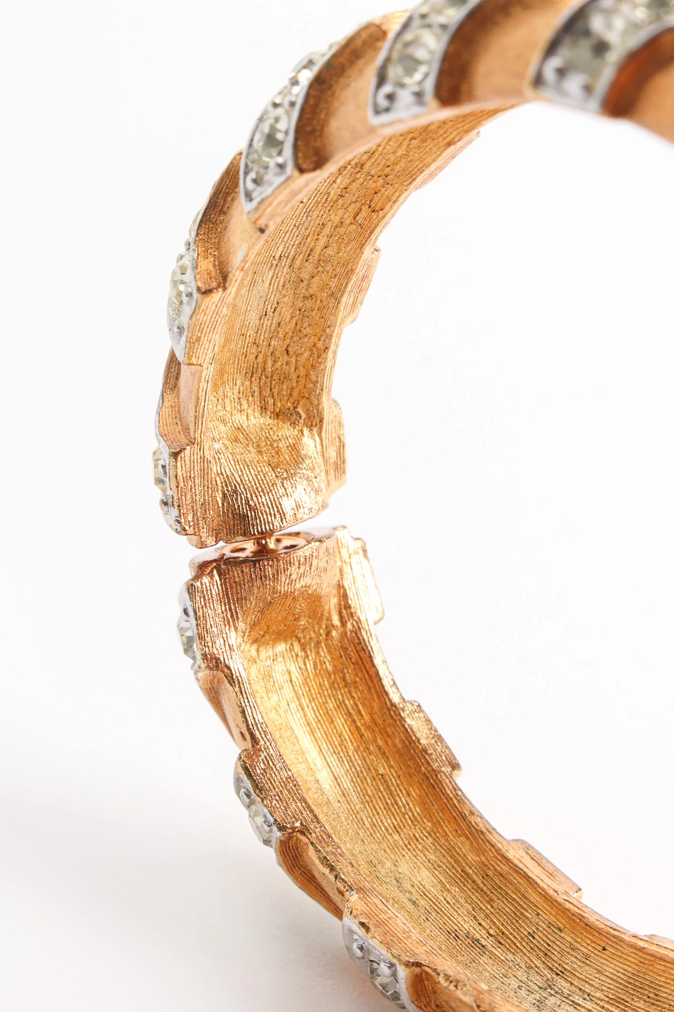 Chevron Rhinestone Mixed Metal Bracelet II - Image 7