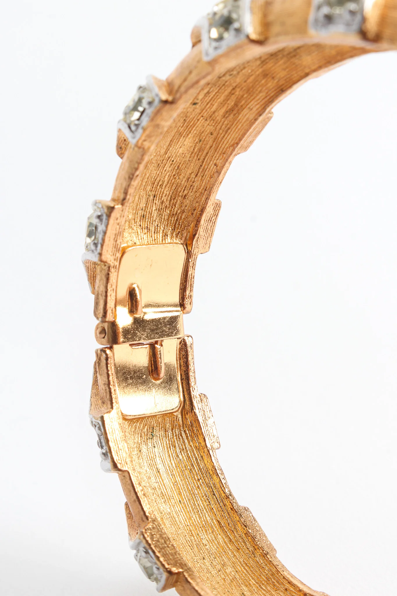Chevron Rhinestone Mixed Metal Bracelet II - Image 8