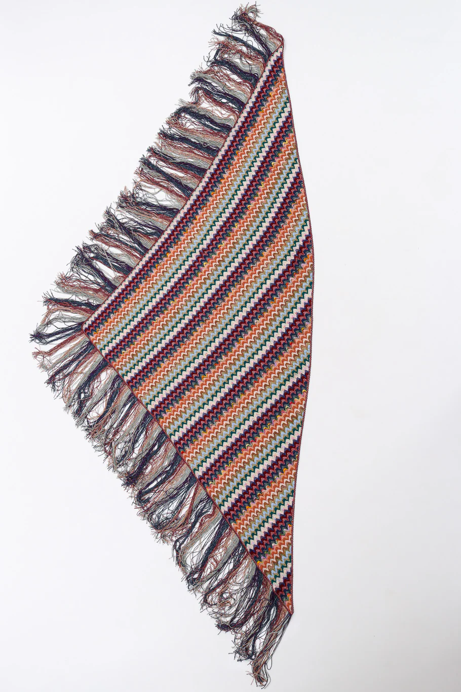Chevron Stripe Lamé Knit Shawl - Image 2