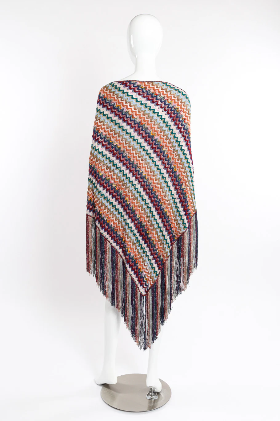 Chevron Stripe Lamé Knit Shawl - Image 3