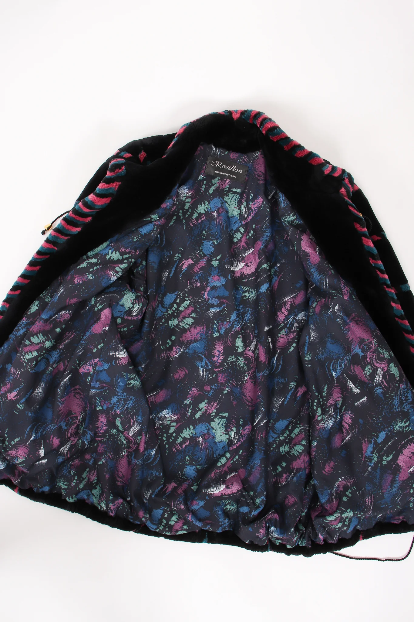Chevron Stripe Fur Toggle Coat - Image 13