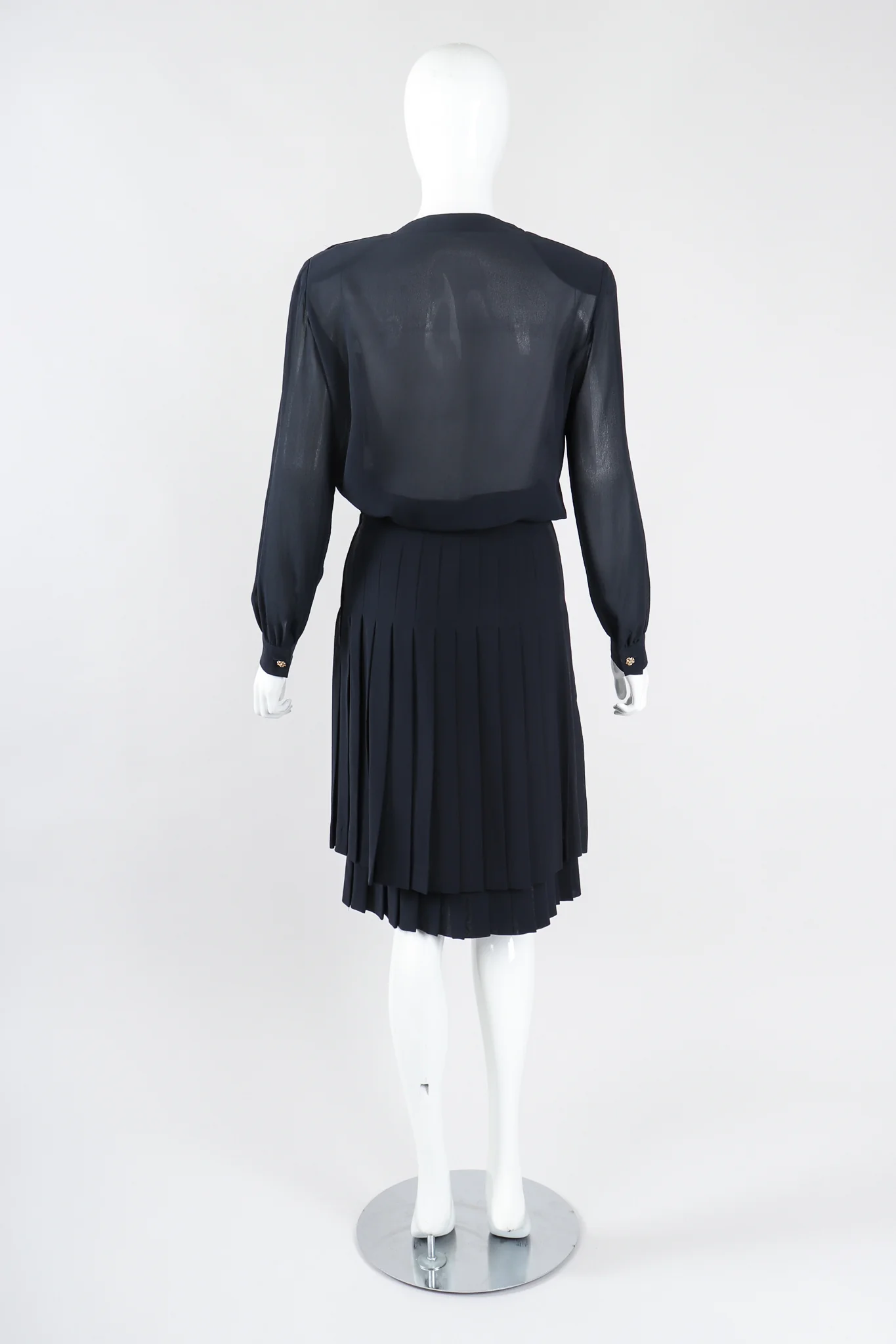 Chiffon Blouse & Pleated Skirt Set - Image 4