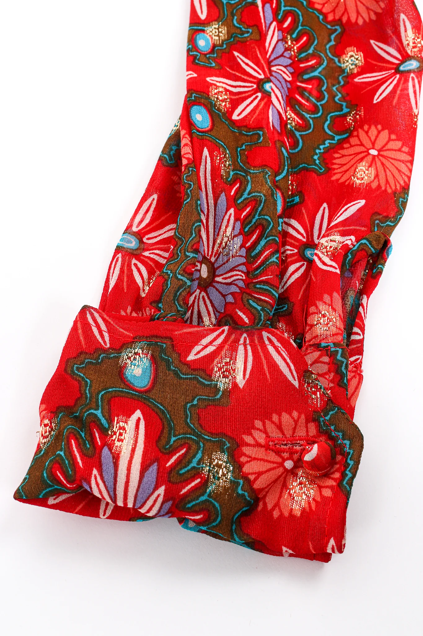 Chiffon Brocade Tie Neck Blouse - Image 15