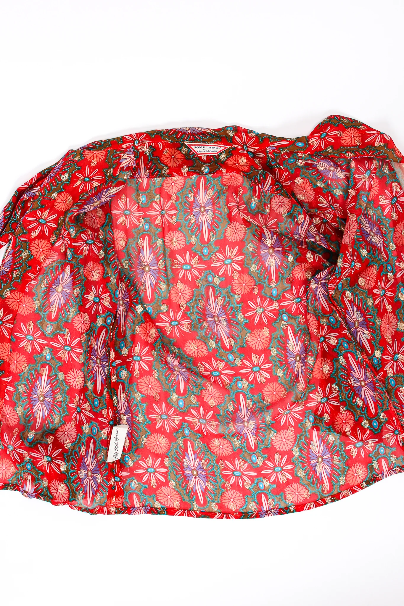 Chiffon Brocade Tie Neck Blouse - Image 21